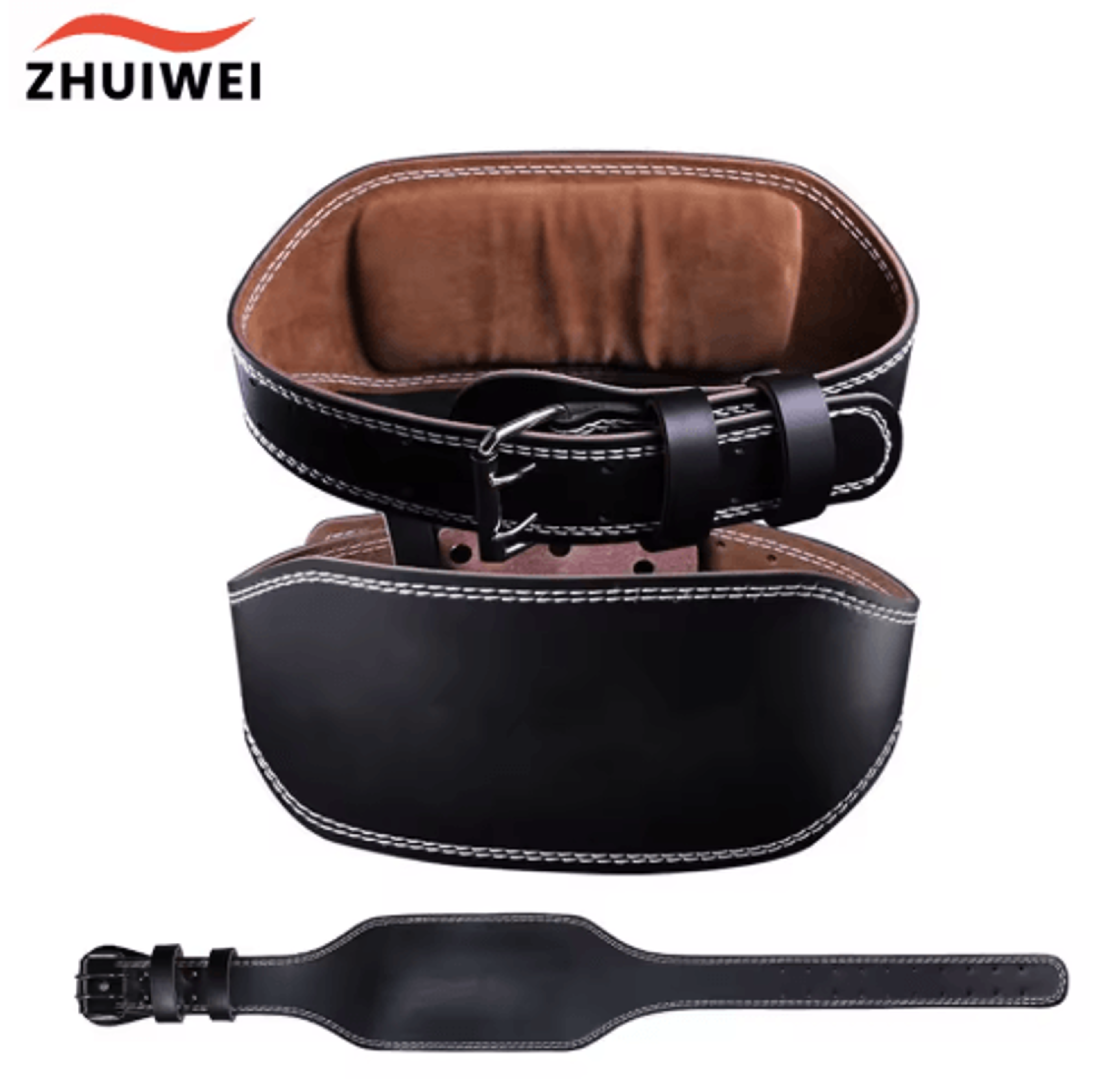 Adjustable Leather Weightlifting Belt  Wide Gym Support Belt For Strength Training 0