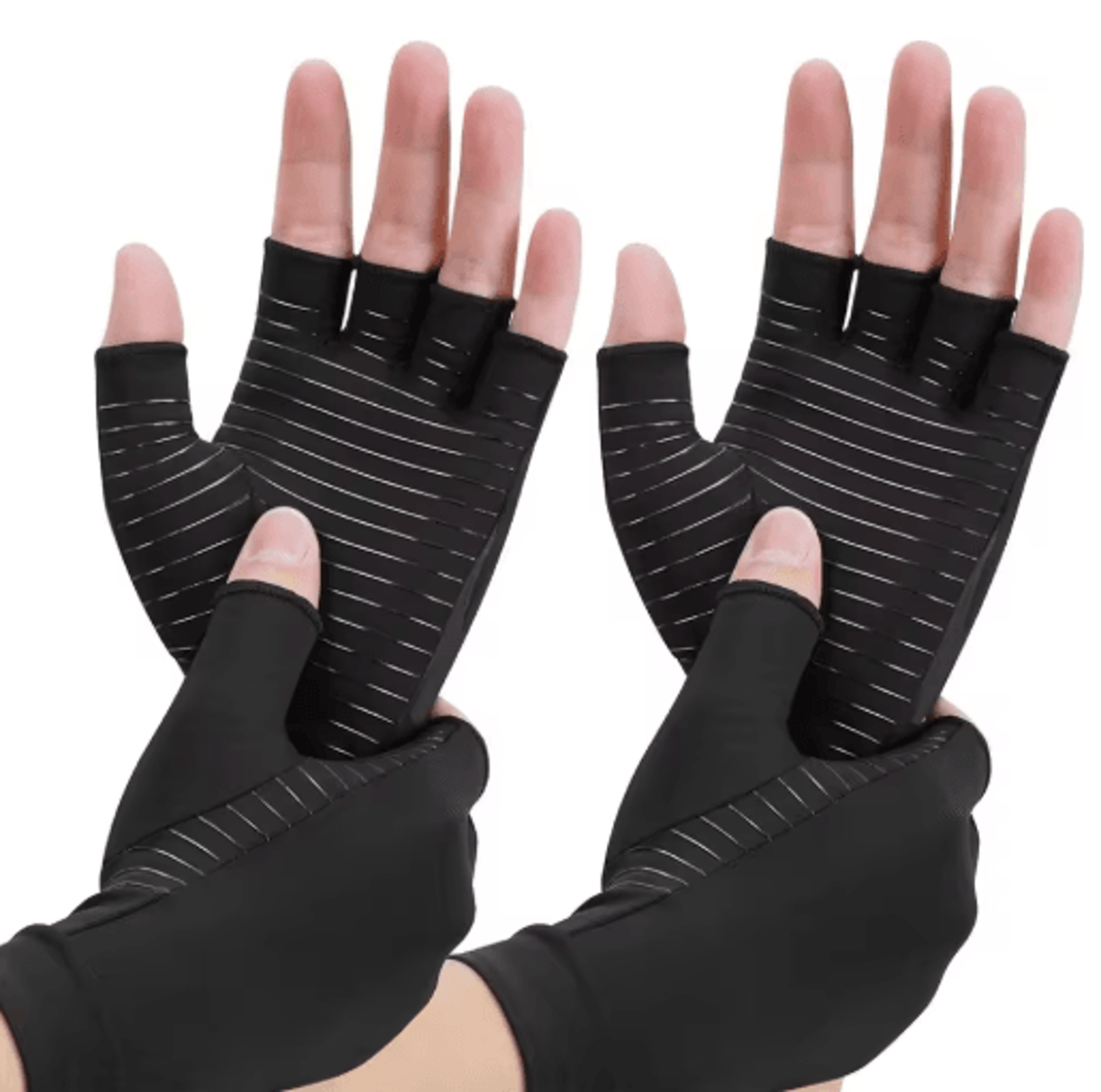1 Pair Copper Compression Gloves  Full Finger Hand Support Gloves For Everyday Comfort 0