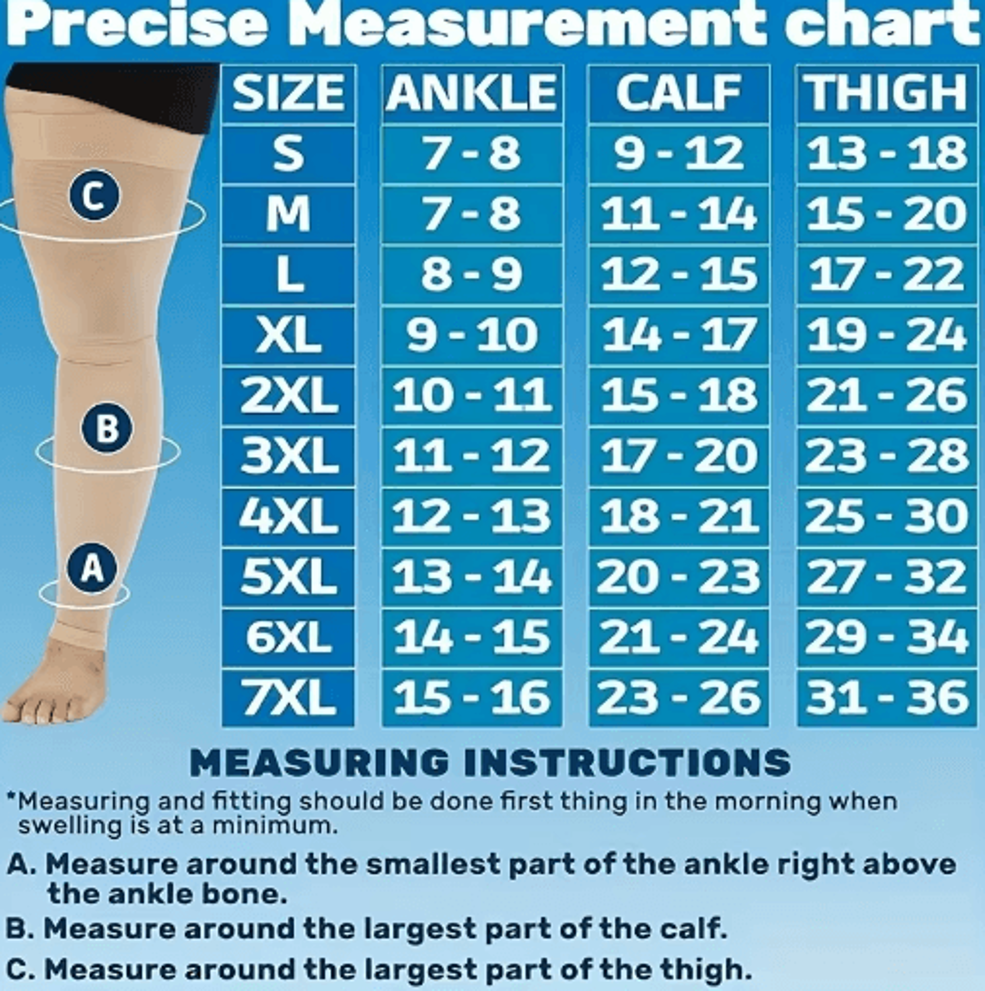 1 Pair Oversized Compression KneeHigh  ThreeQuarter Socks  Segmented Support Socks 2XLto 7XL 3