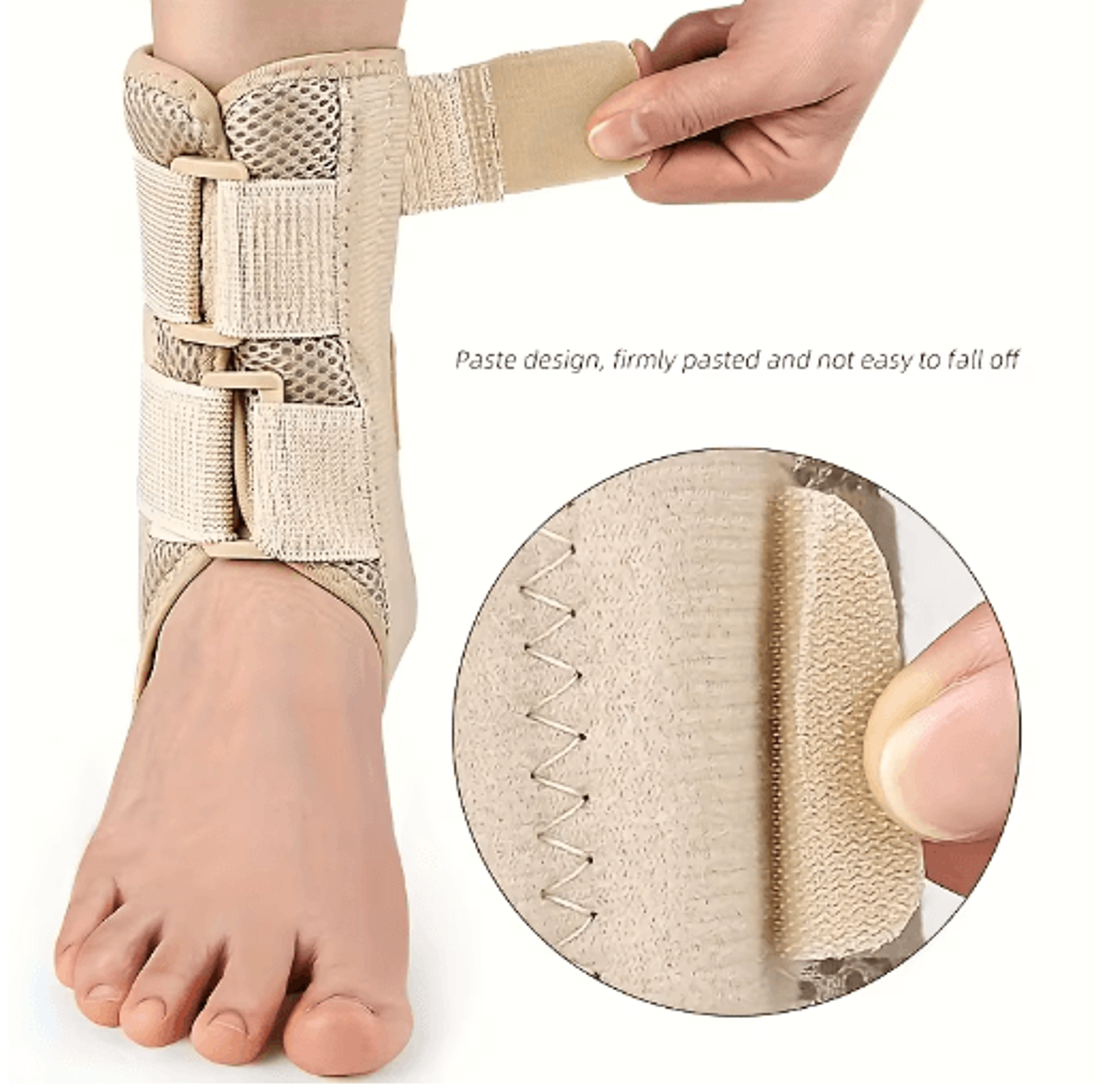 Spring Bar Adjustable Ankle Support Brace  Breathable Compression Sleeve With DualSide Stabilizers 0