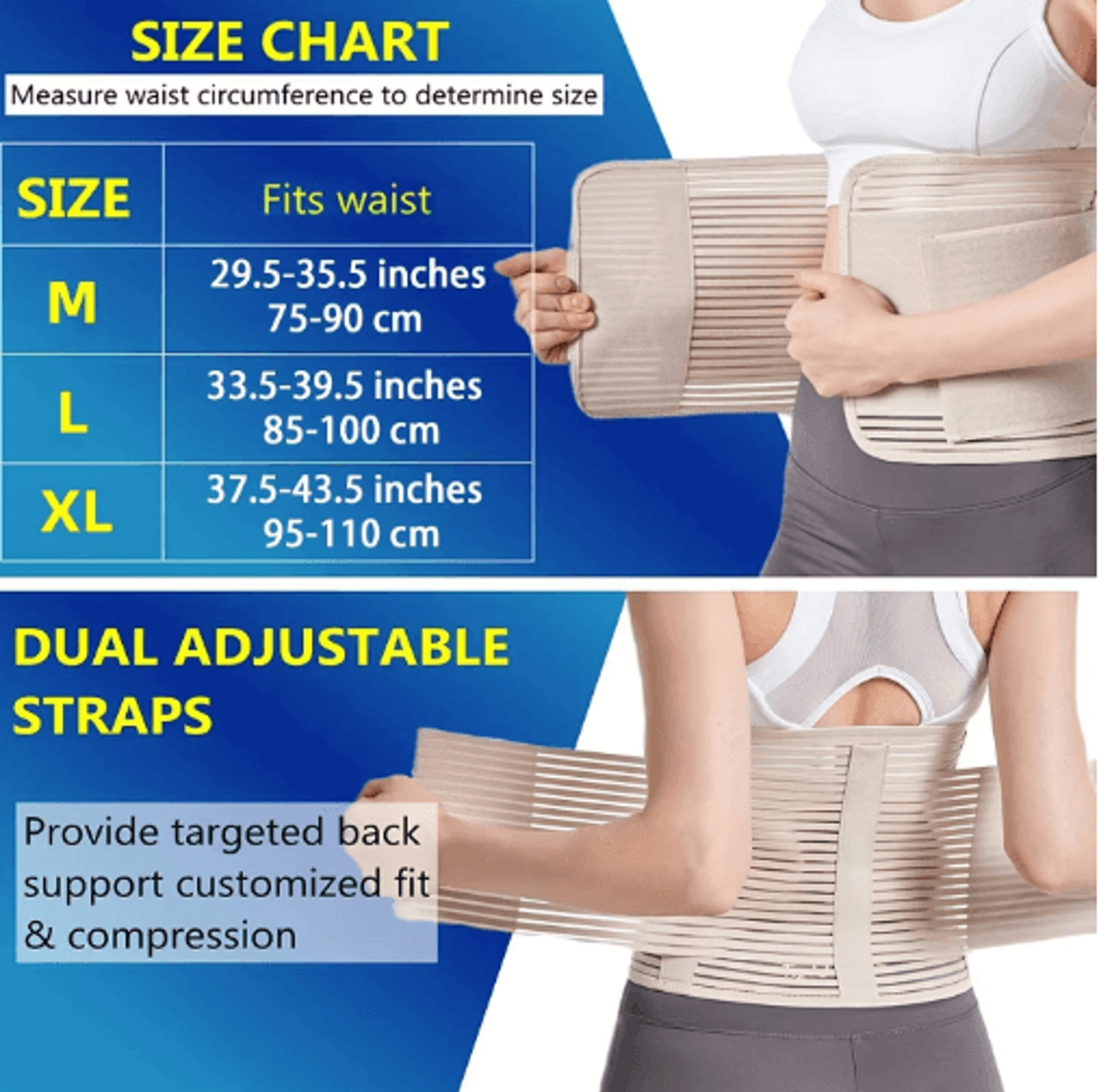 Adjustable Abdominal Binder Compression Wrap  Breathable Belly Support Belt For Men  Women 7