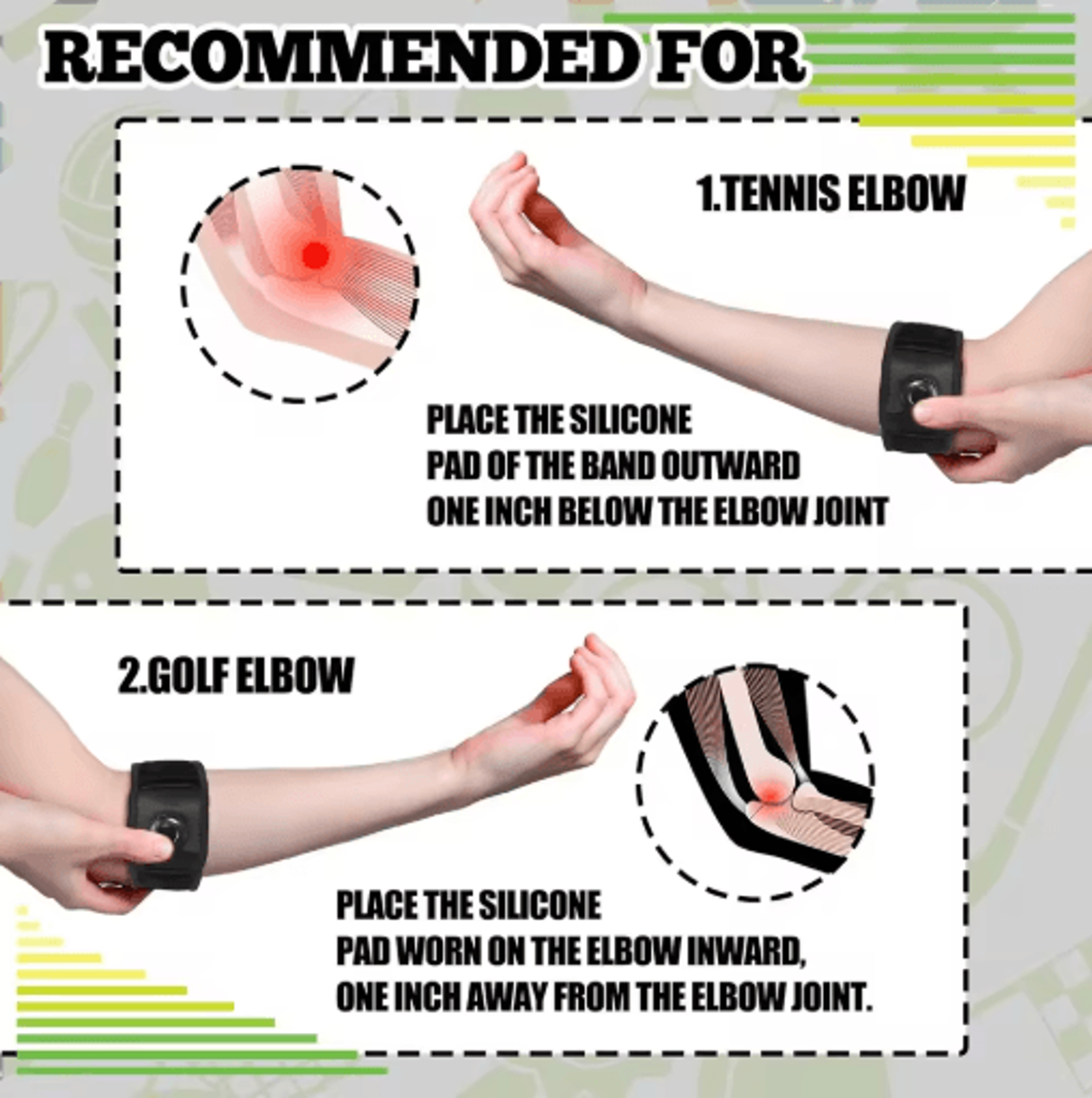 Tennis Elbow Brace Elbow Support Strap Forearm Brace Golf Elbow Strap Adjustable Elbow Brace 4