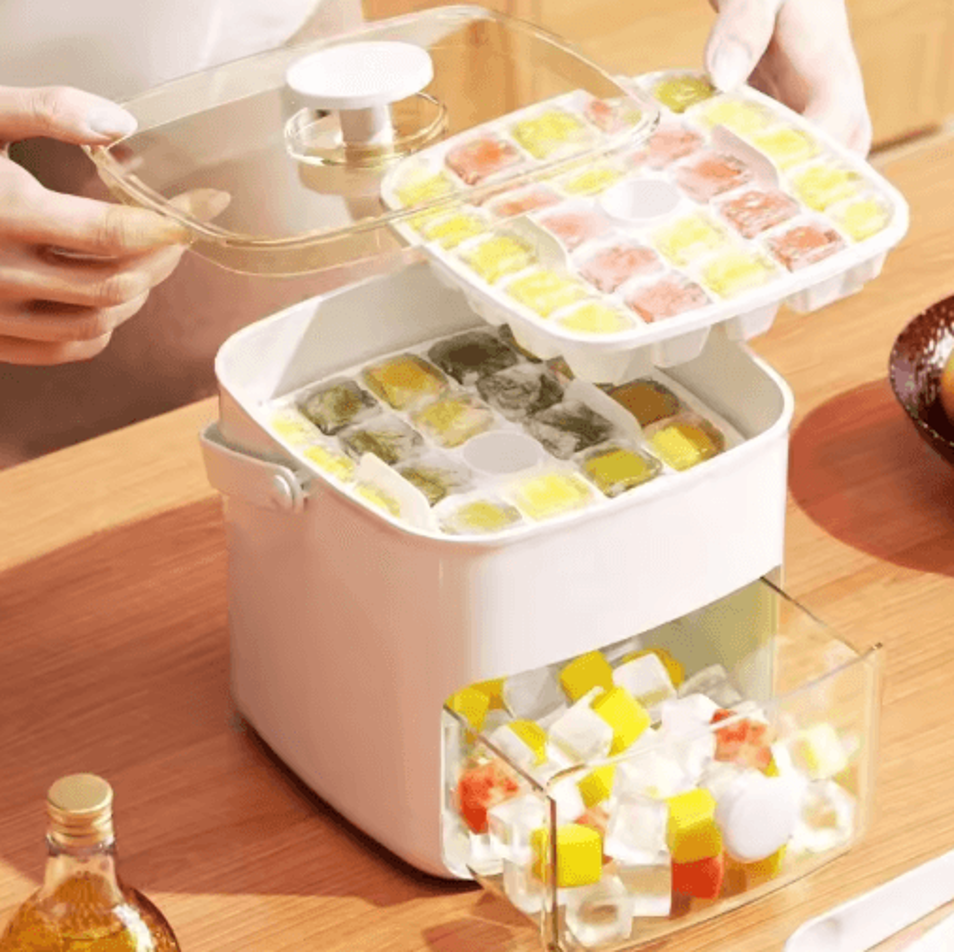48grid Ice Cube Tray Ice Cube Tray With Storage Foodgrade Ice Tray Doublelayer Ice Maker Easyreleas 0