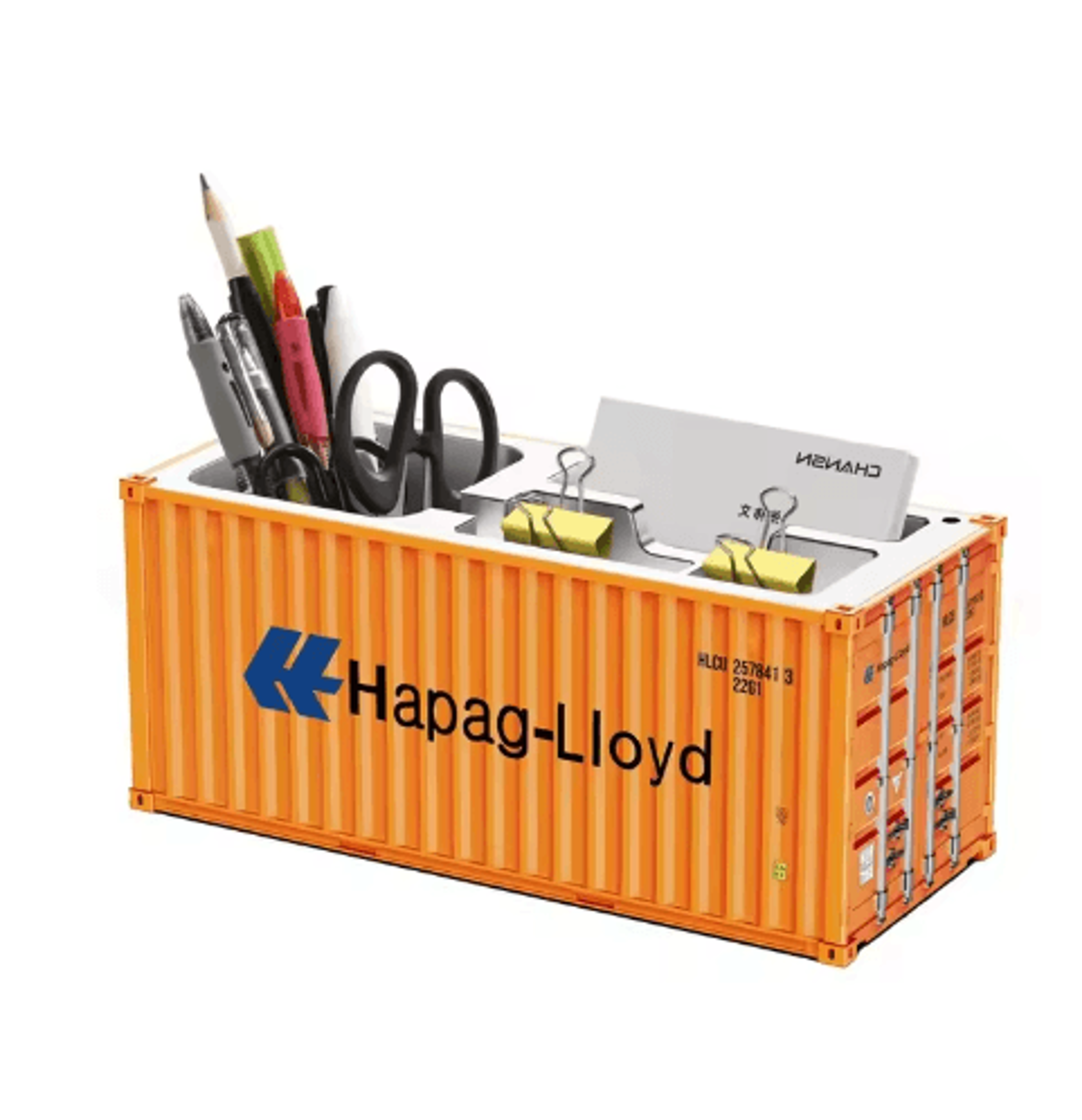 Shipping Container Pen Holder Desktop Storage Box Office Desk Organizer Miniature Container Model M 0