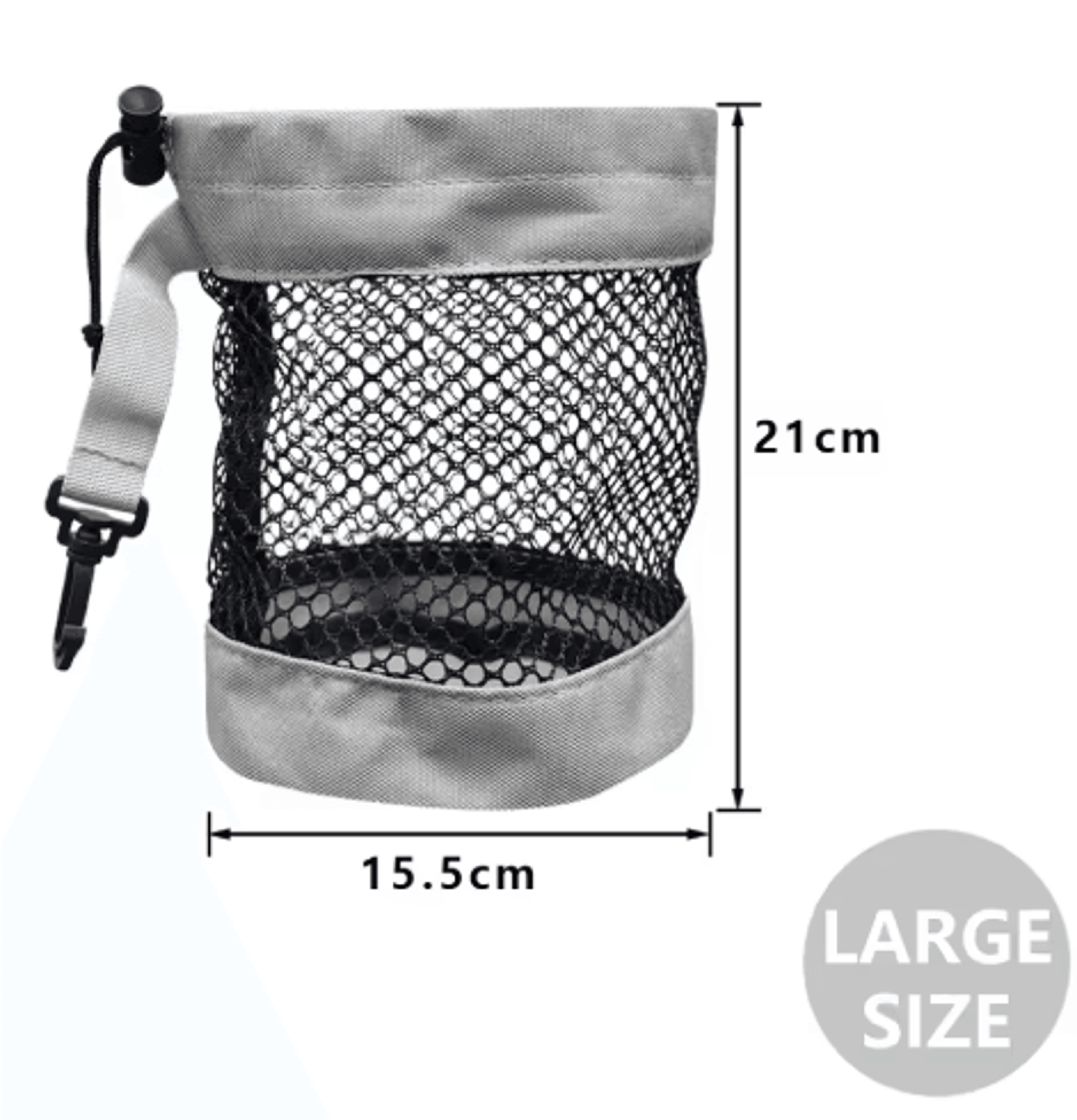 Black Mesh Golf Ball Pouch  Portable Nylon Storage Bag With Hanging Clip 1