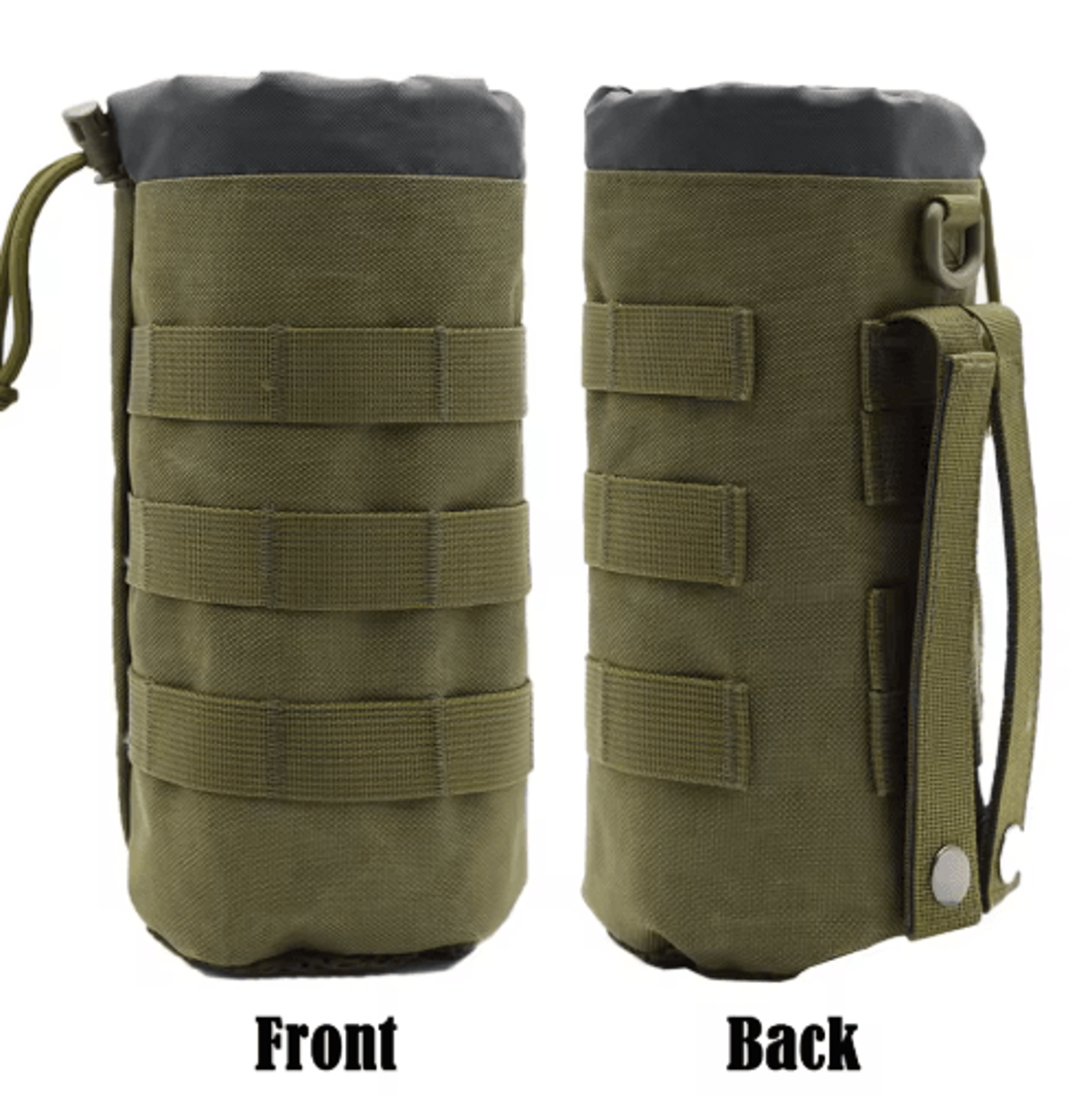 Tactical MOLLE Water Bottle Pouch  Drawstring Bottle Holder With Mesh Bottom 1