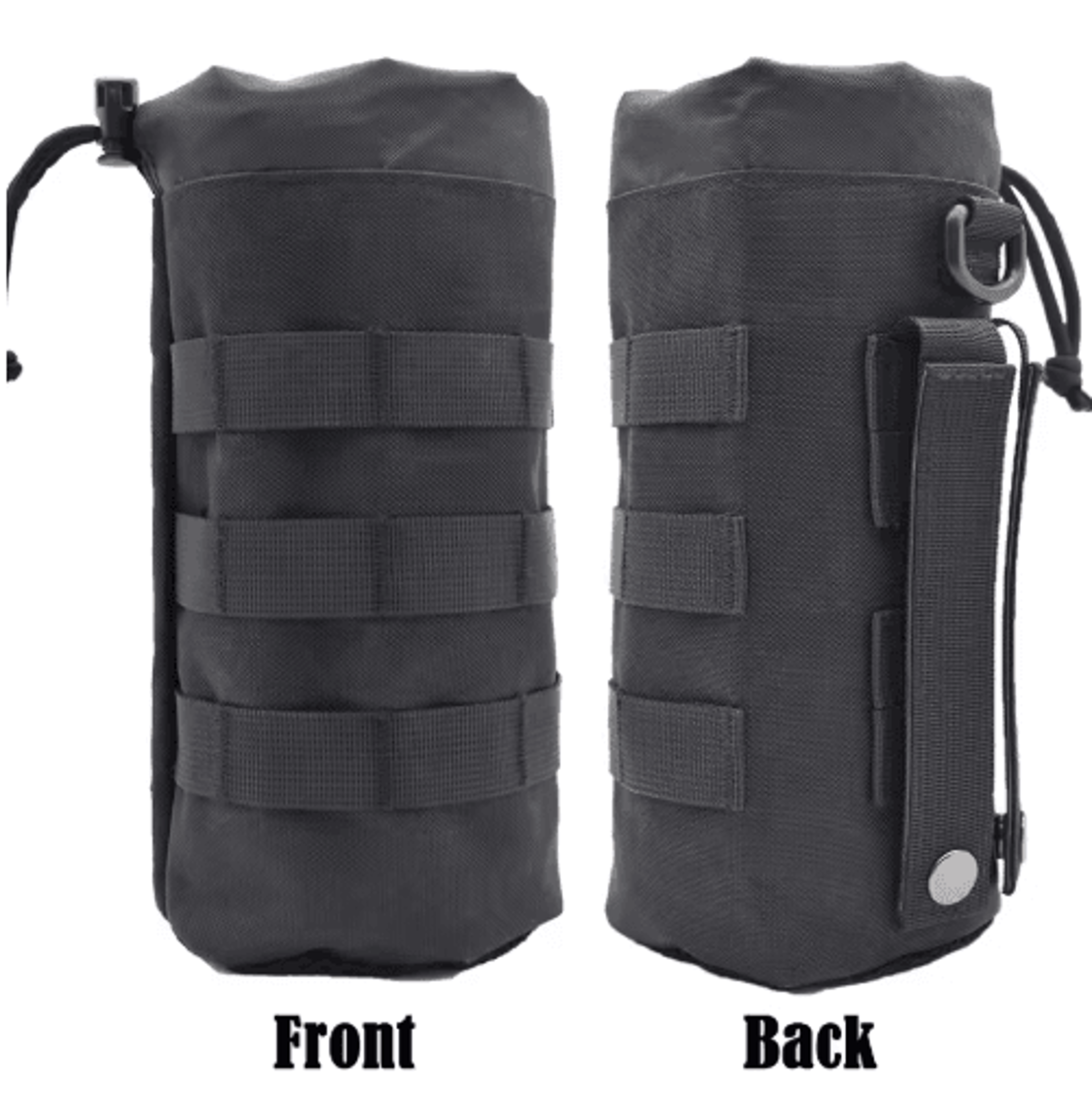 Tactical MOLLE Water Bottle Pouch  Drawstring Bottle Holder With Mesh Bottom 2