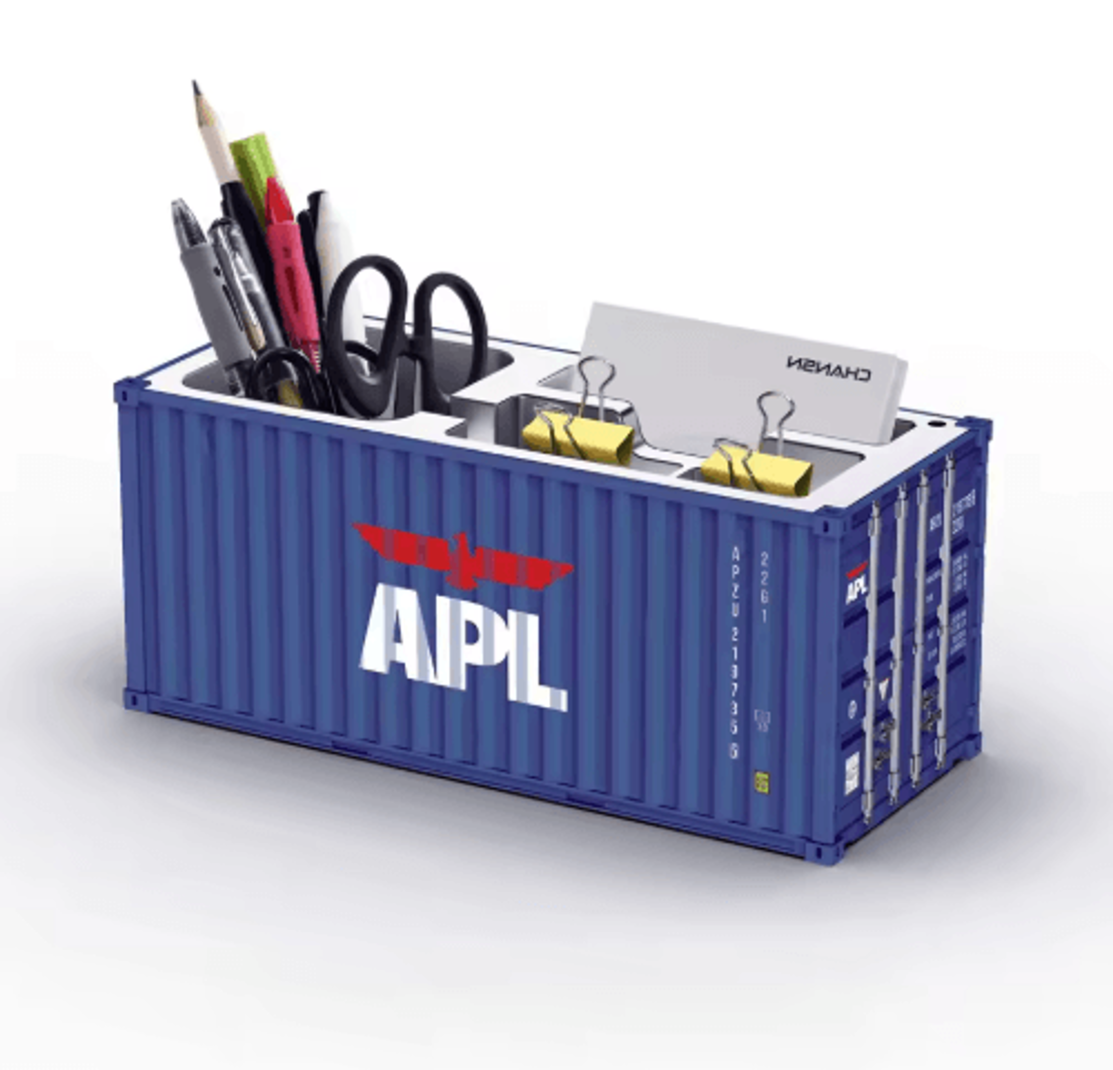 Shipping Container Pen Holder  Simulated Freight Container Desktop Storage Box 1