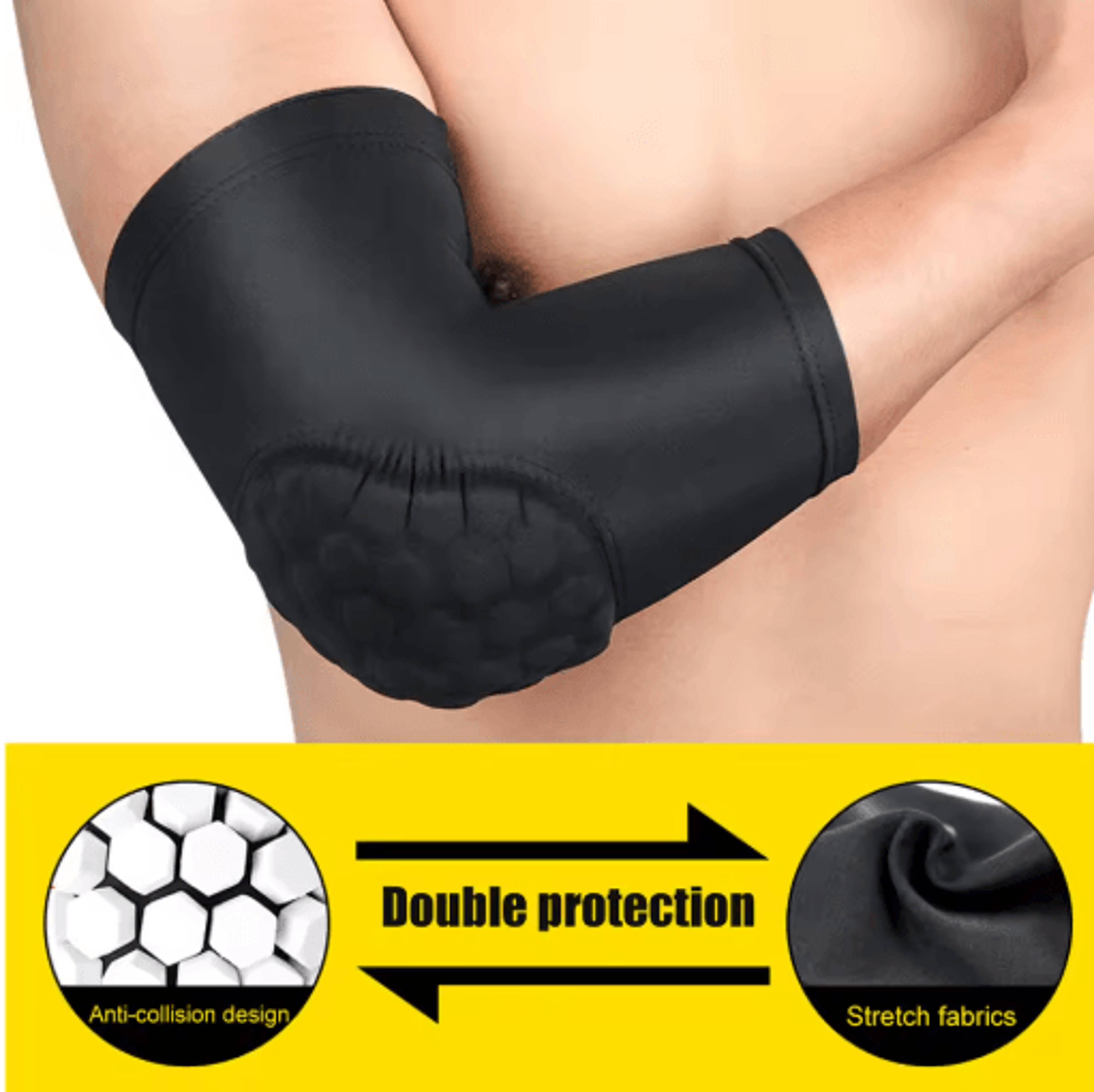 Honeycomb Padded Elbow Compression Sleeve  Breathable Arm Support For Sports  Training 7