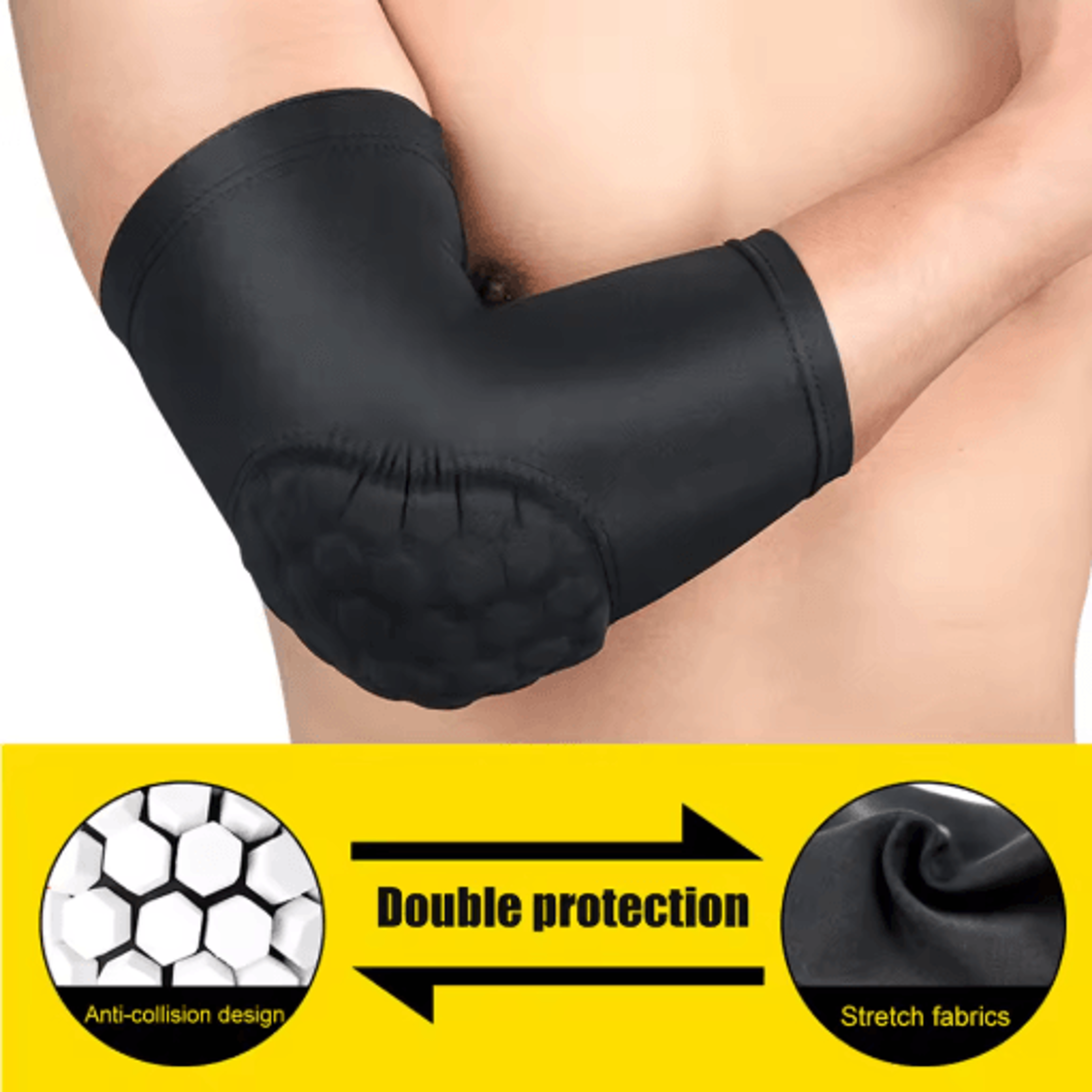 Honeycomb Padded Elbow Compression Sleeve  Breathable Arm Support For Sports  Training 8