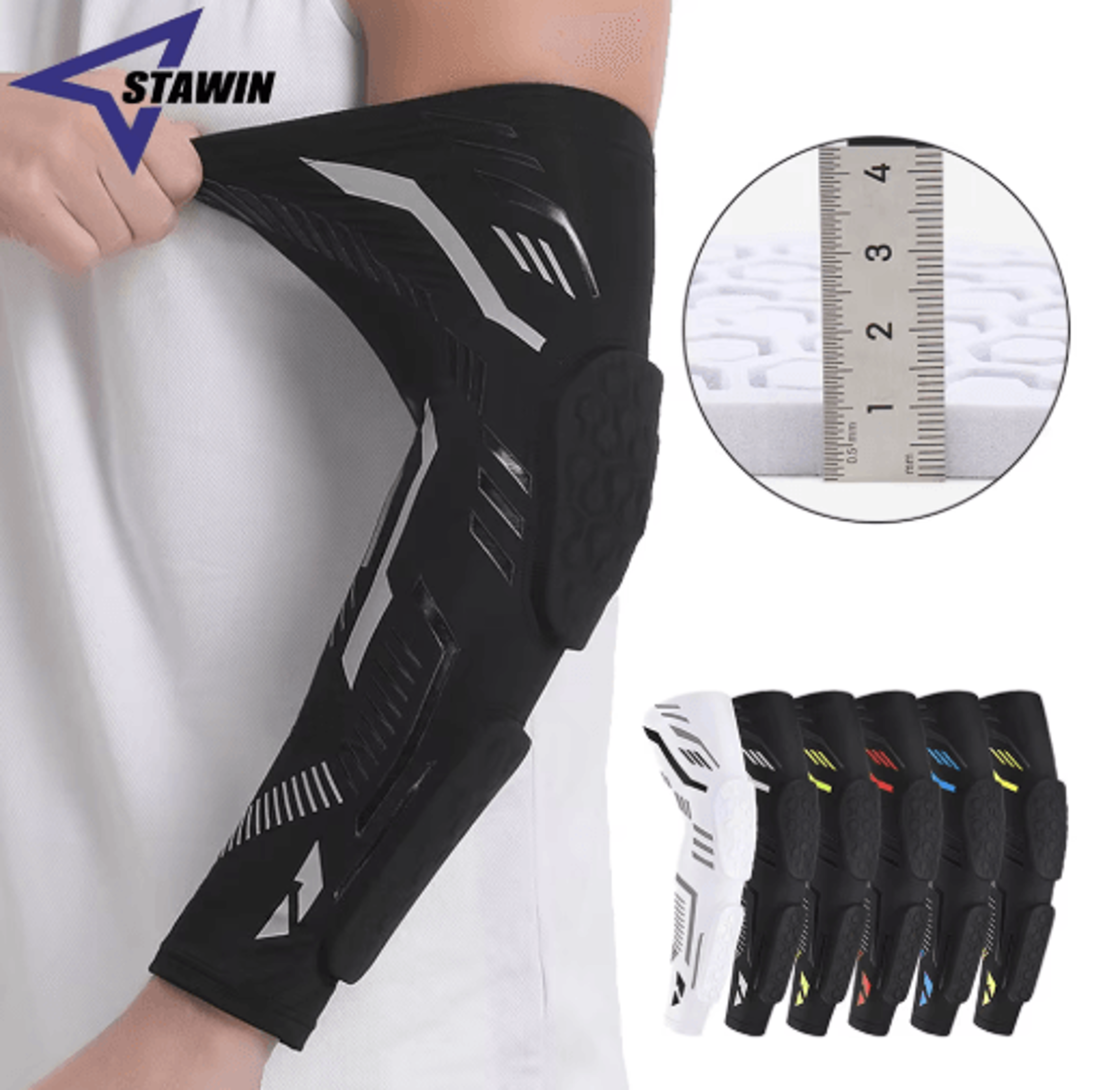 Padded Sports Arm Sleeve With Elbow Protection  Compression Arm Guard For Basketball Football  Trai 0
