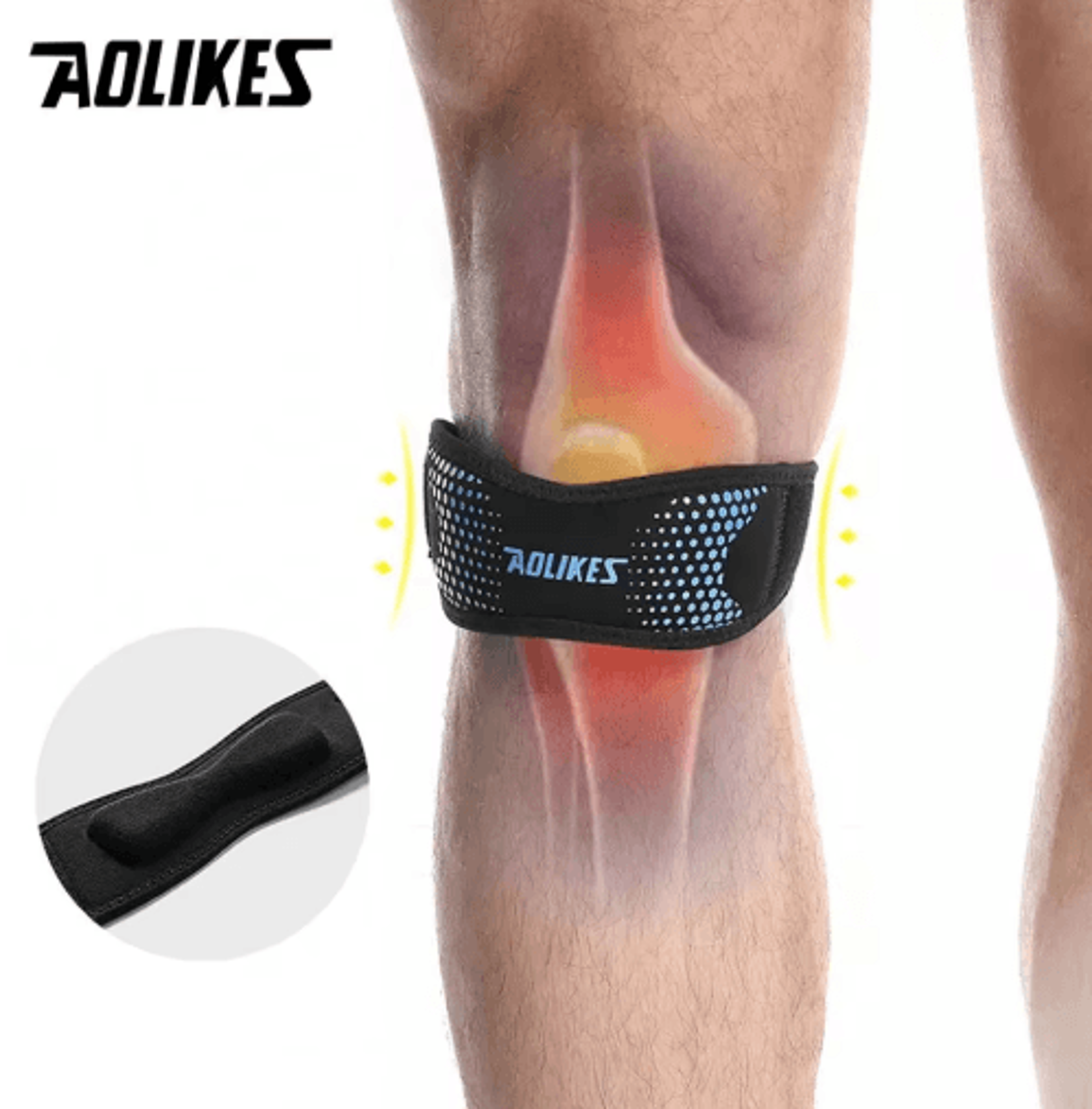 AOLIKES Adjustable Patella Tendon Knee Strap  Lightweight Knee Support For Running Hiking  Sports 0