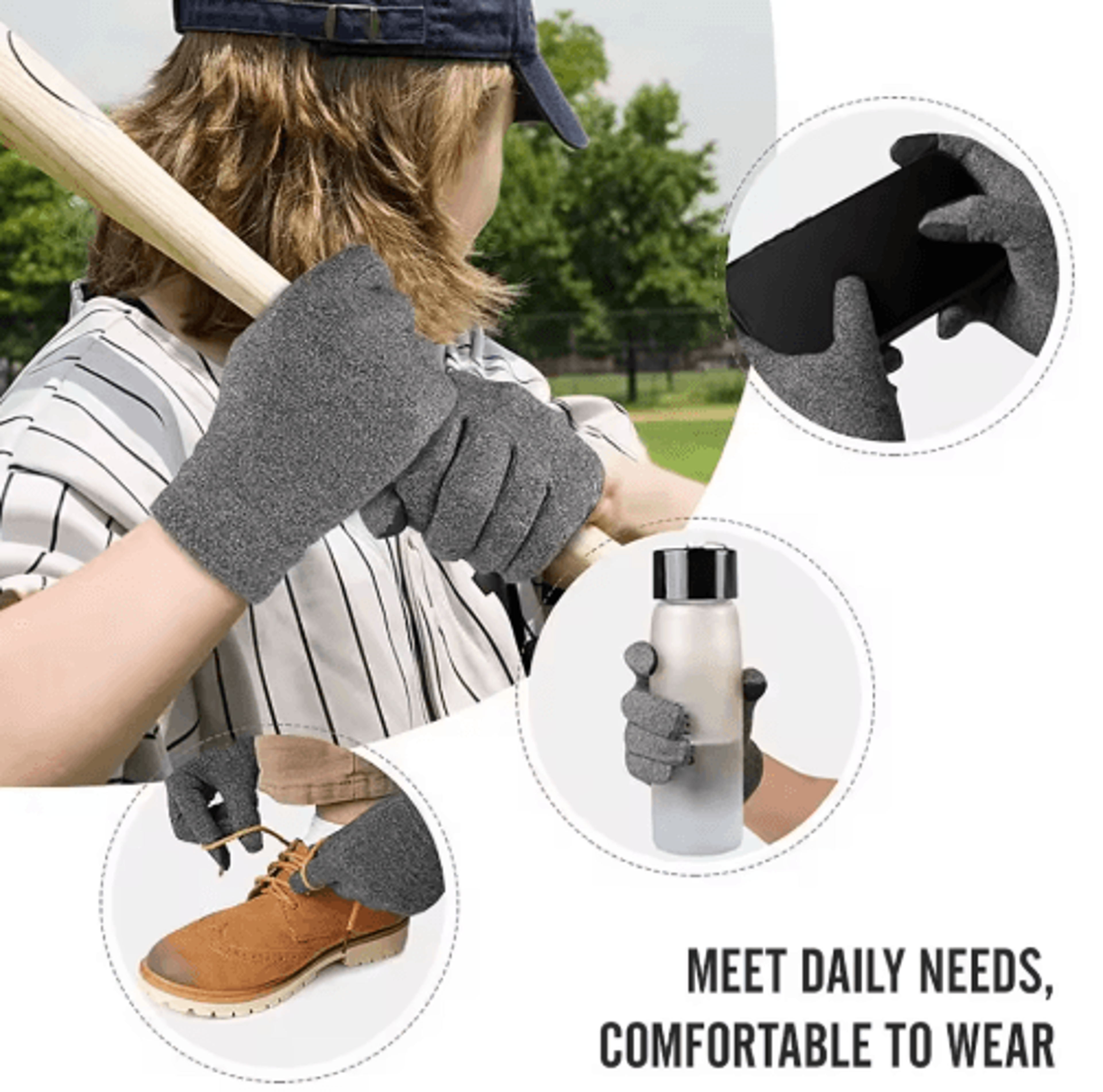 Copper Compression Arthritis Gloves Full Finger For Hand Pain Relief Wrist  Thumb Support 1