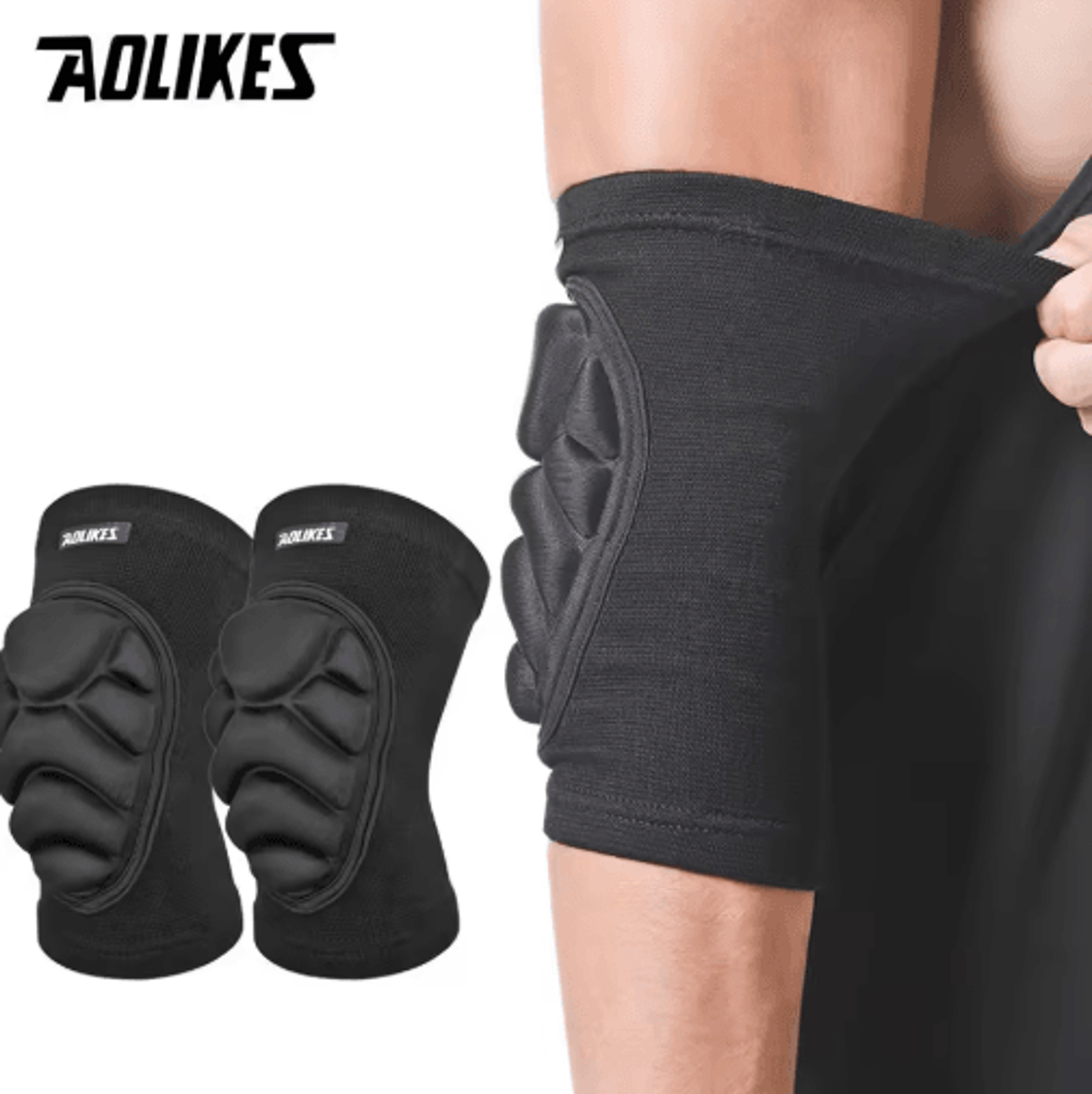 AOLIKES Foam Elbow Pads  1 Pair Protective Elbow Pads For Skating Volleyball Cycling  Street Dance 0