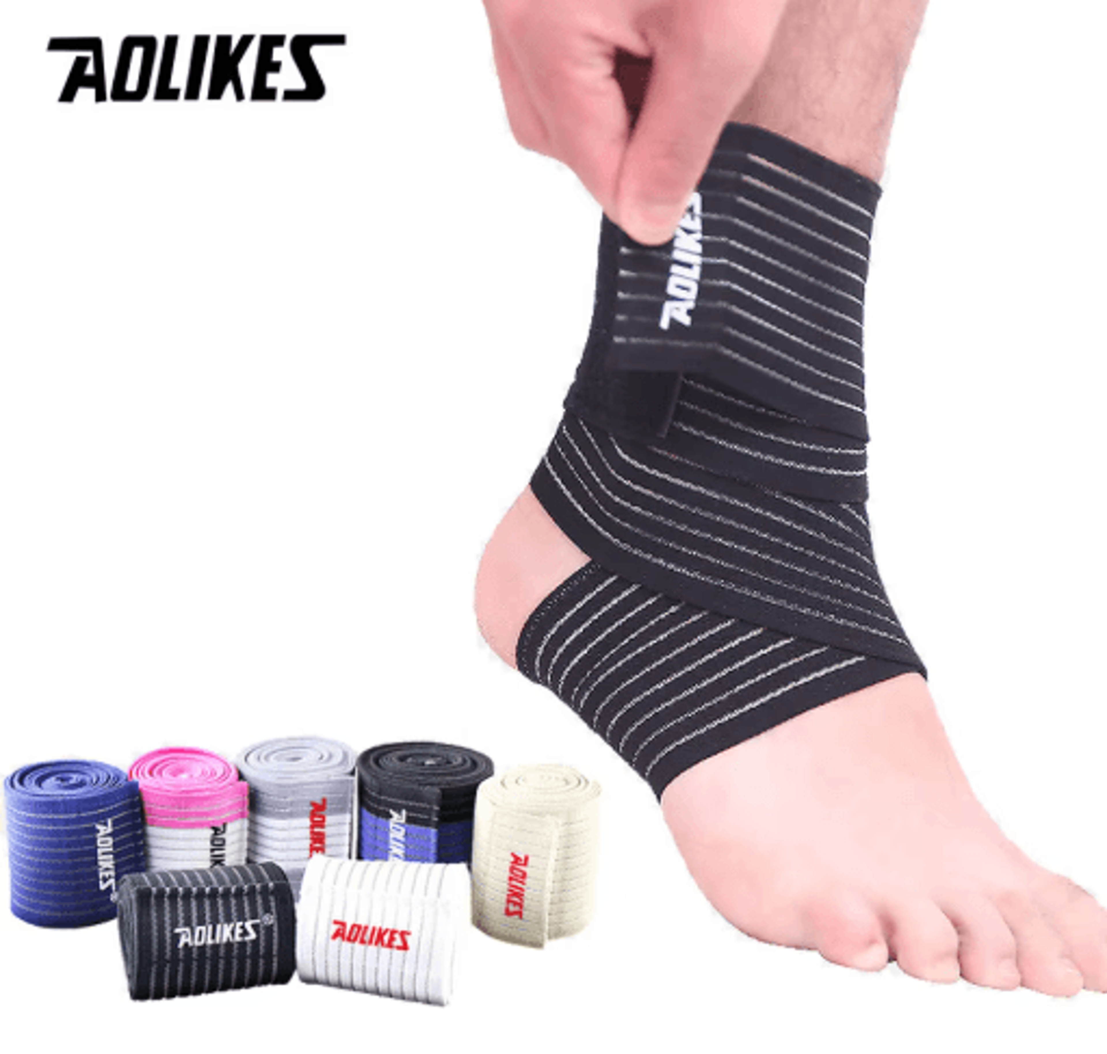 AOLIKES Elastic Ankle Support Wrap  Professional Ankle Compression Bandage For Sports Gym  Joint St 0