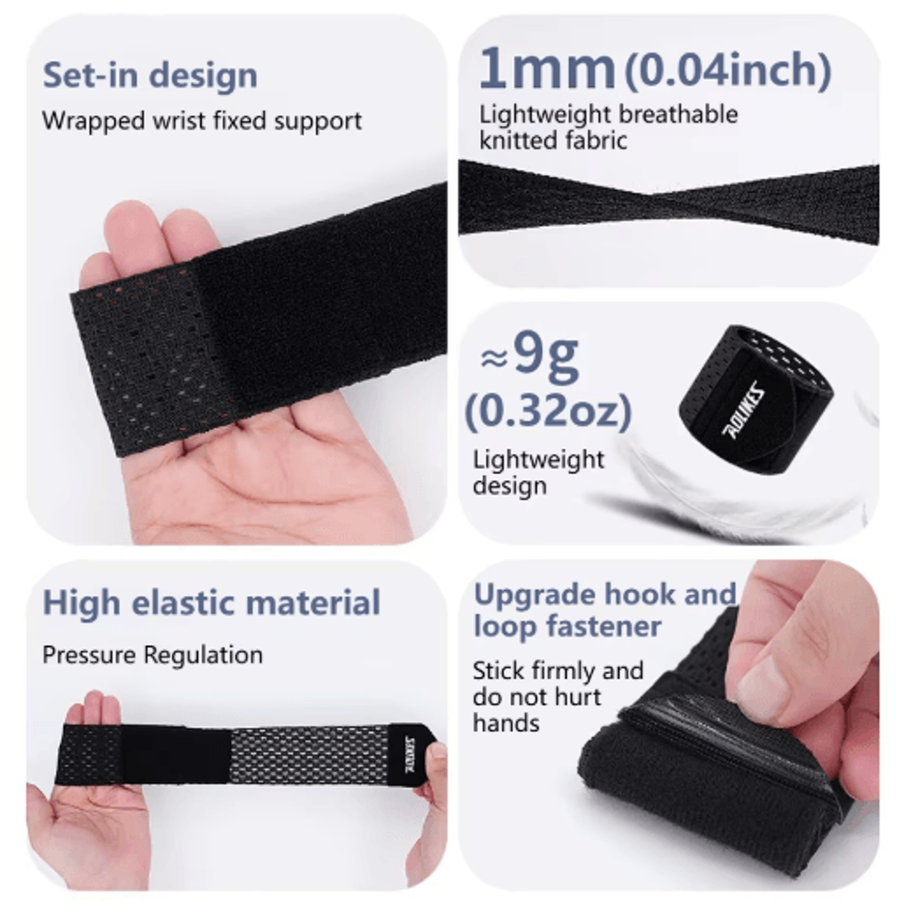 AOLIKES Wrist Support Wrap  Breathable Compression Wrist Brace For Gym Weightlifting  Sports 8