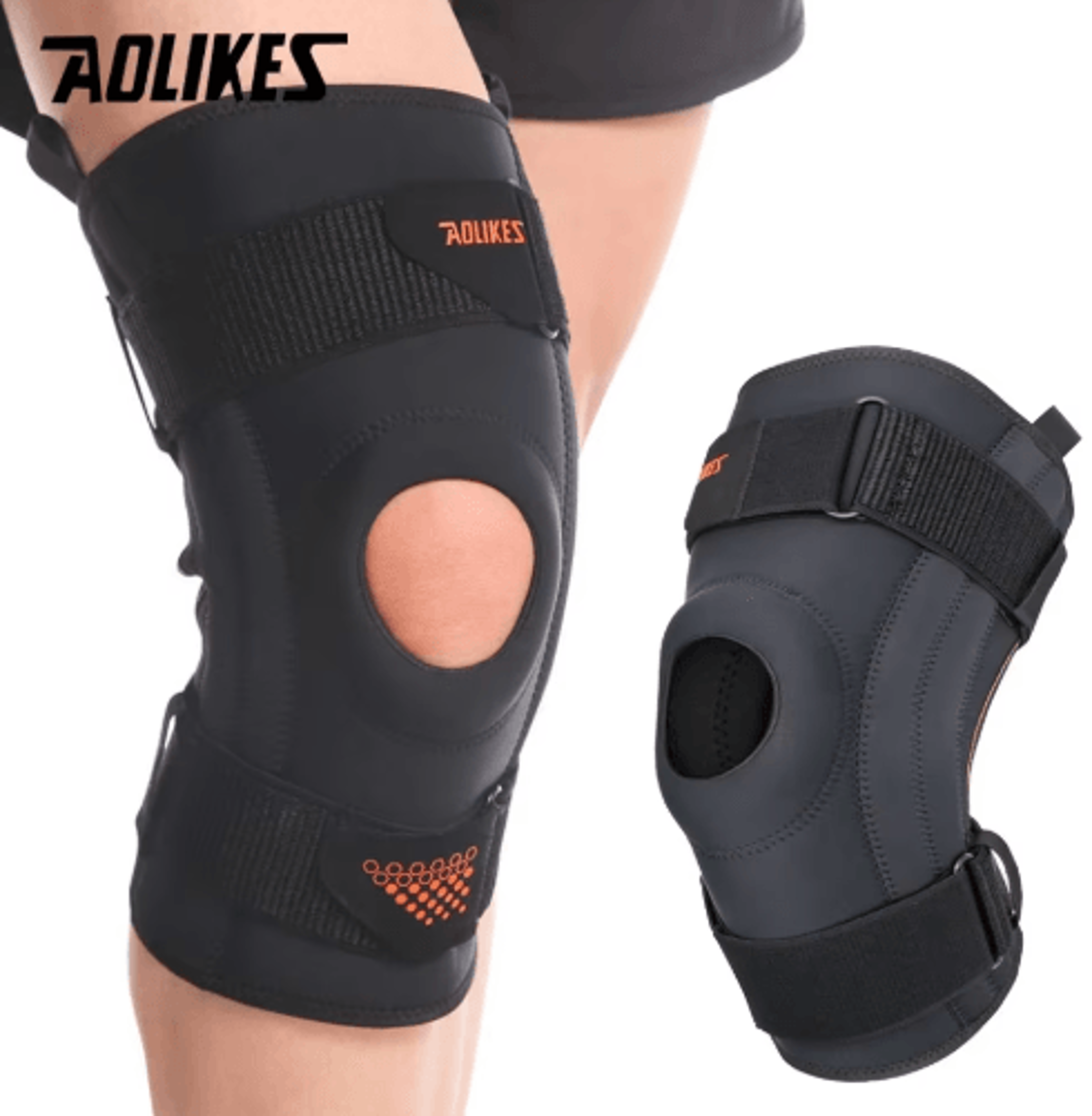 AOLIKES Knee Brace For Knee Pain  Knee Support With Side Stabilizers  Patella Gel Pads For Men  Wom 0