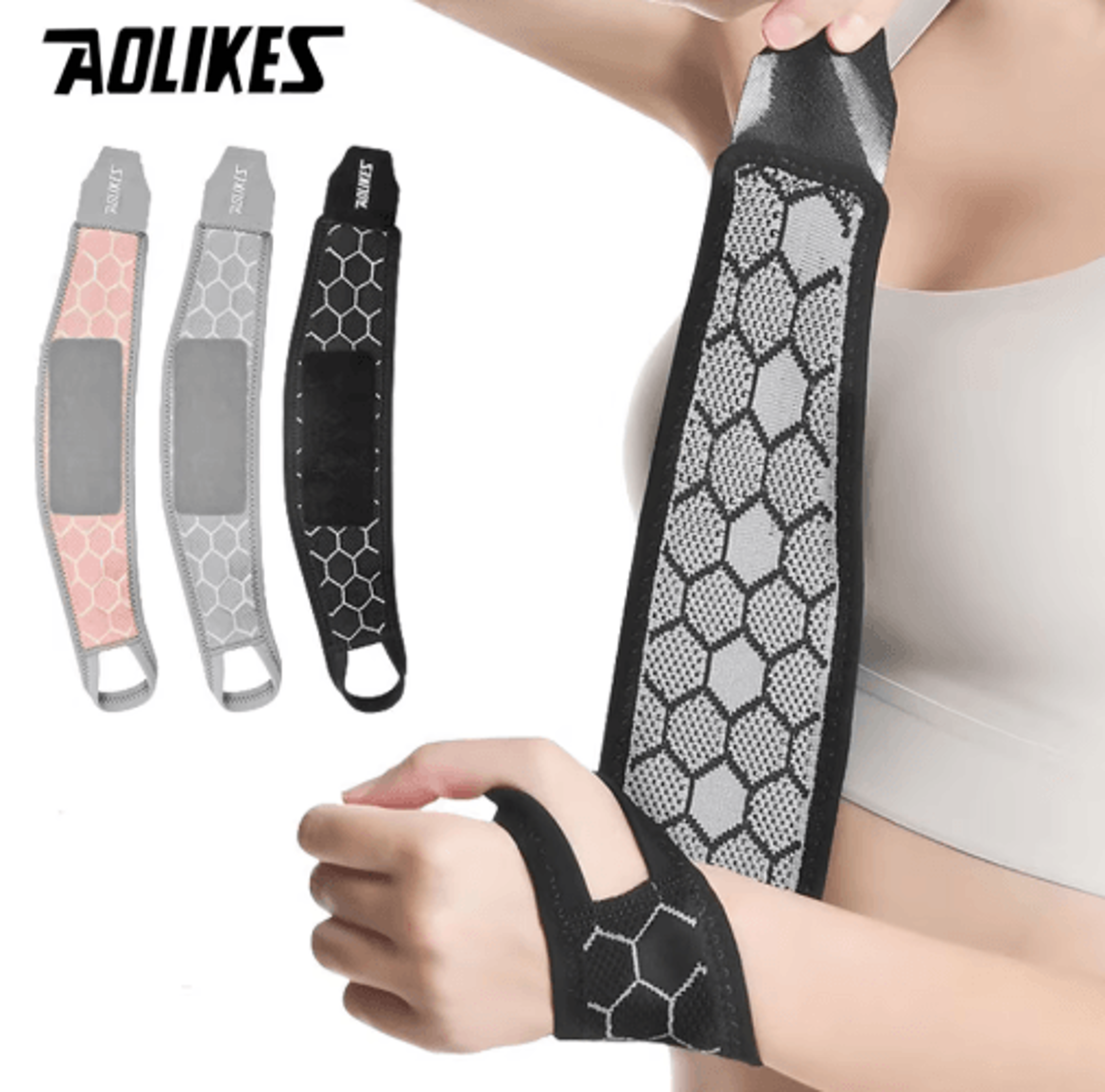 AOLIKES Compression Wrist Brace  Lightweight Wrist Support For Carpal Tunnel  Everyday Hand Stabili 0