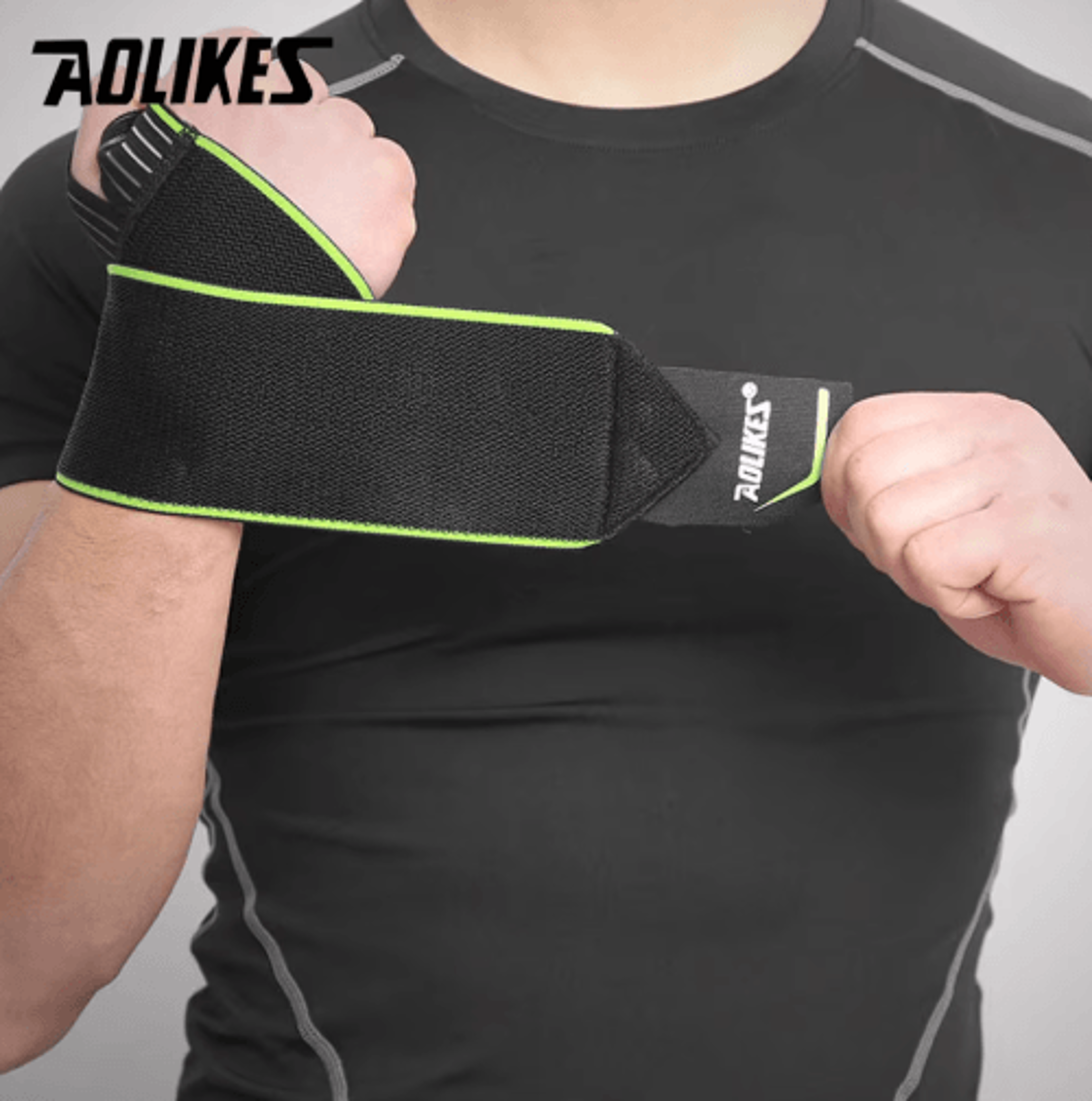 AOLIKES Wrist Support Wraps  Elastic Compression Wrist Straps For Gym CrossFit  Powerlifting 9
