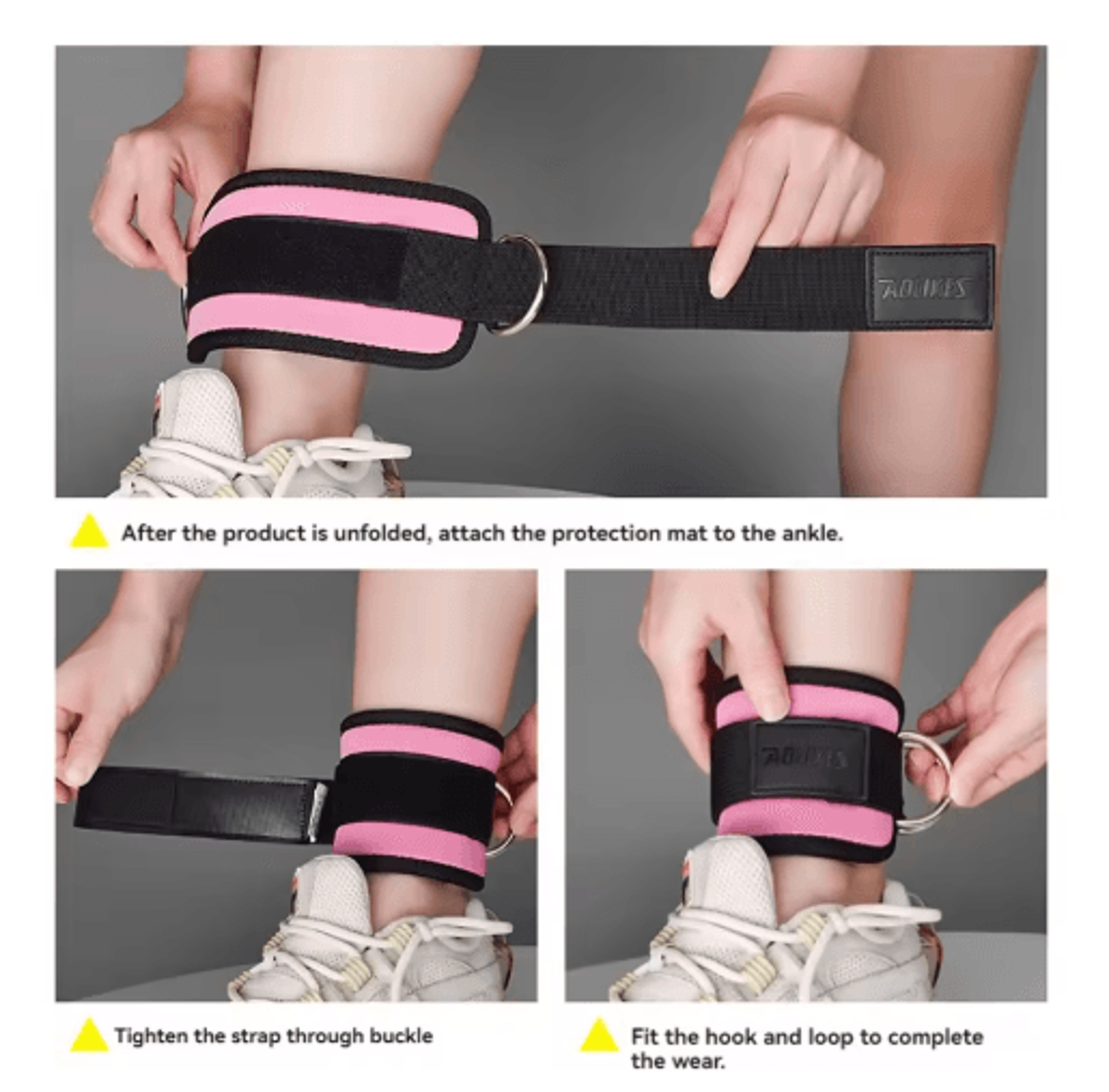 AOLIKES Ankle Straps For Cable Machine  Adjustable Padded Cable Ankle Straps For Glute Kickbacks  L 7