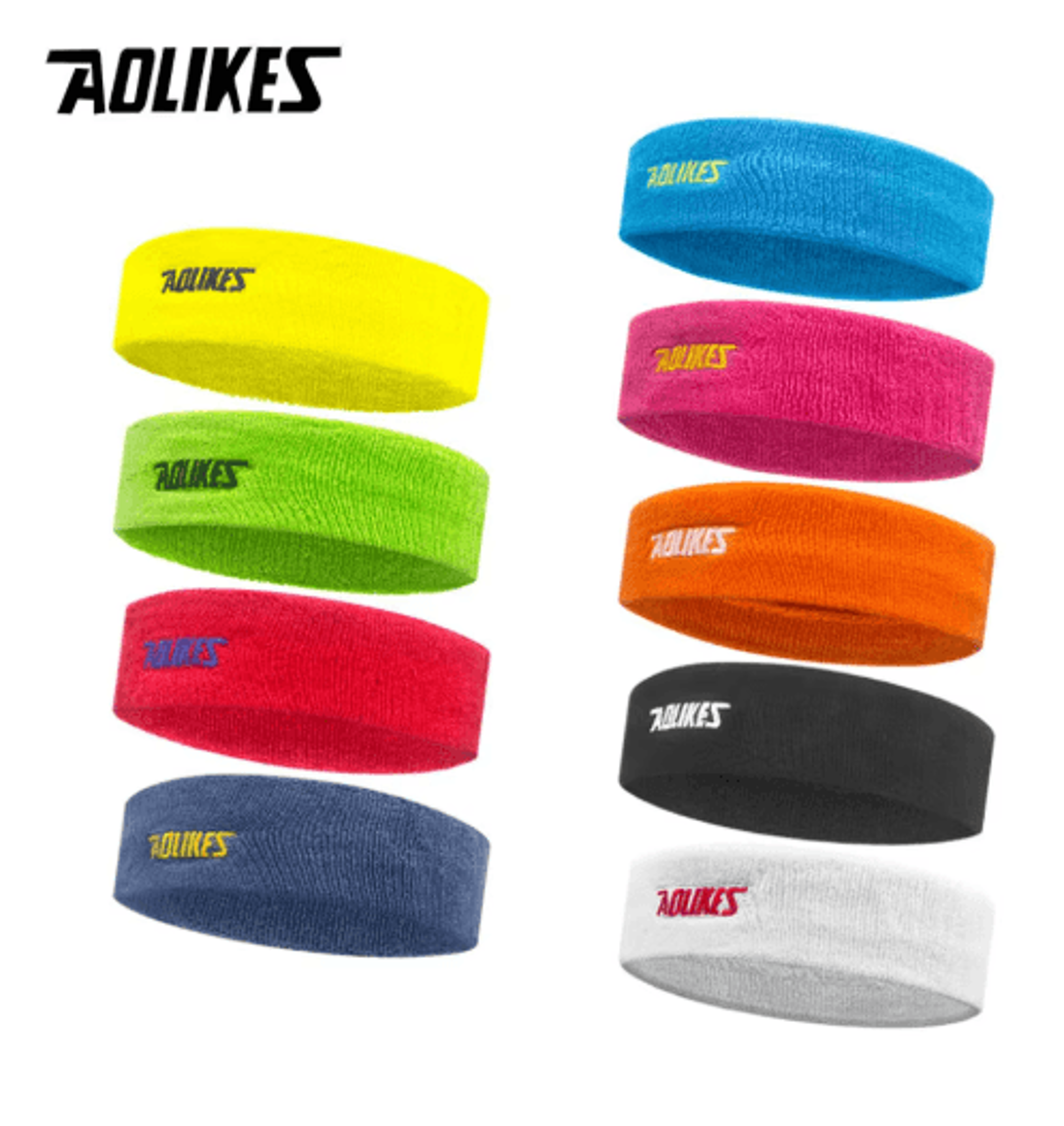 AOLIKES Cotton Sports Sweat Headband  Absorbent Sweatband For Men  Women Yoga Running  Fitness 12