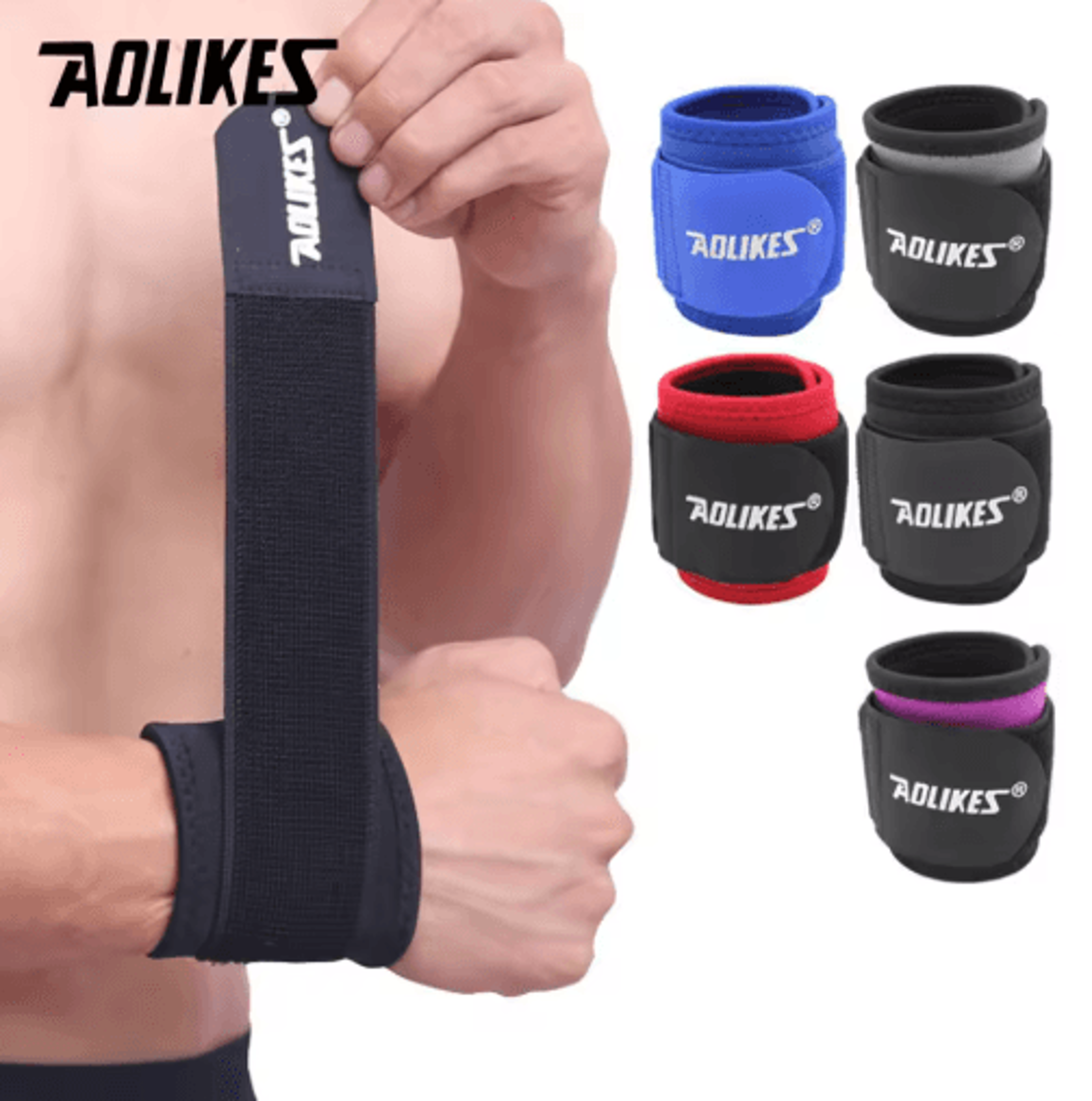 AOLIKES Wrist Compression Strap  Wrist Brace  Adjustable Wrist Support For Fitness Weightlifting Ca 0