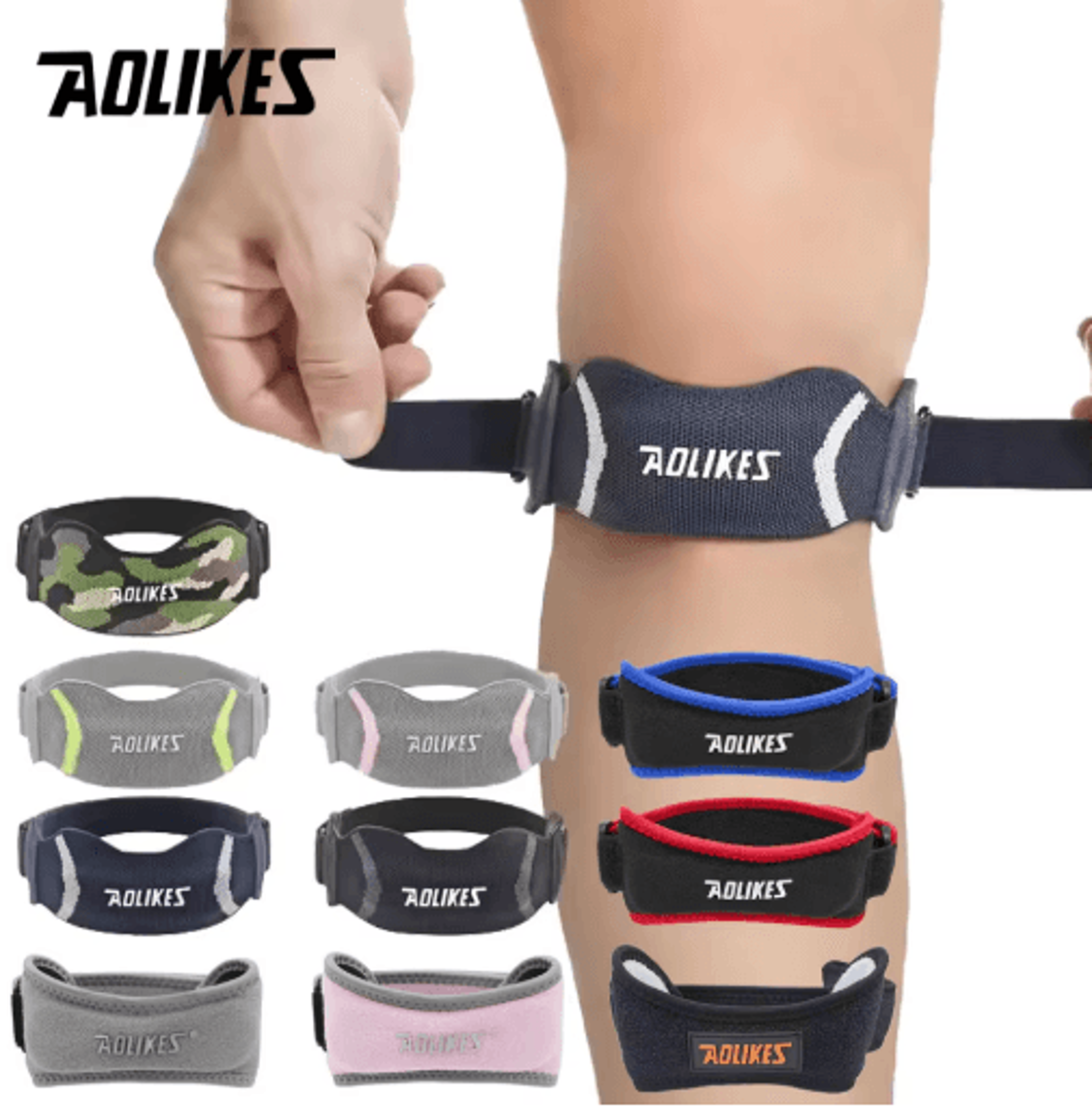 AOLIKES Patella Knee Support Strap  Adjustable Patellar Tendon Stabilizer For Basketball Running  S 0