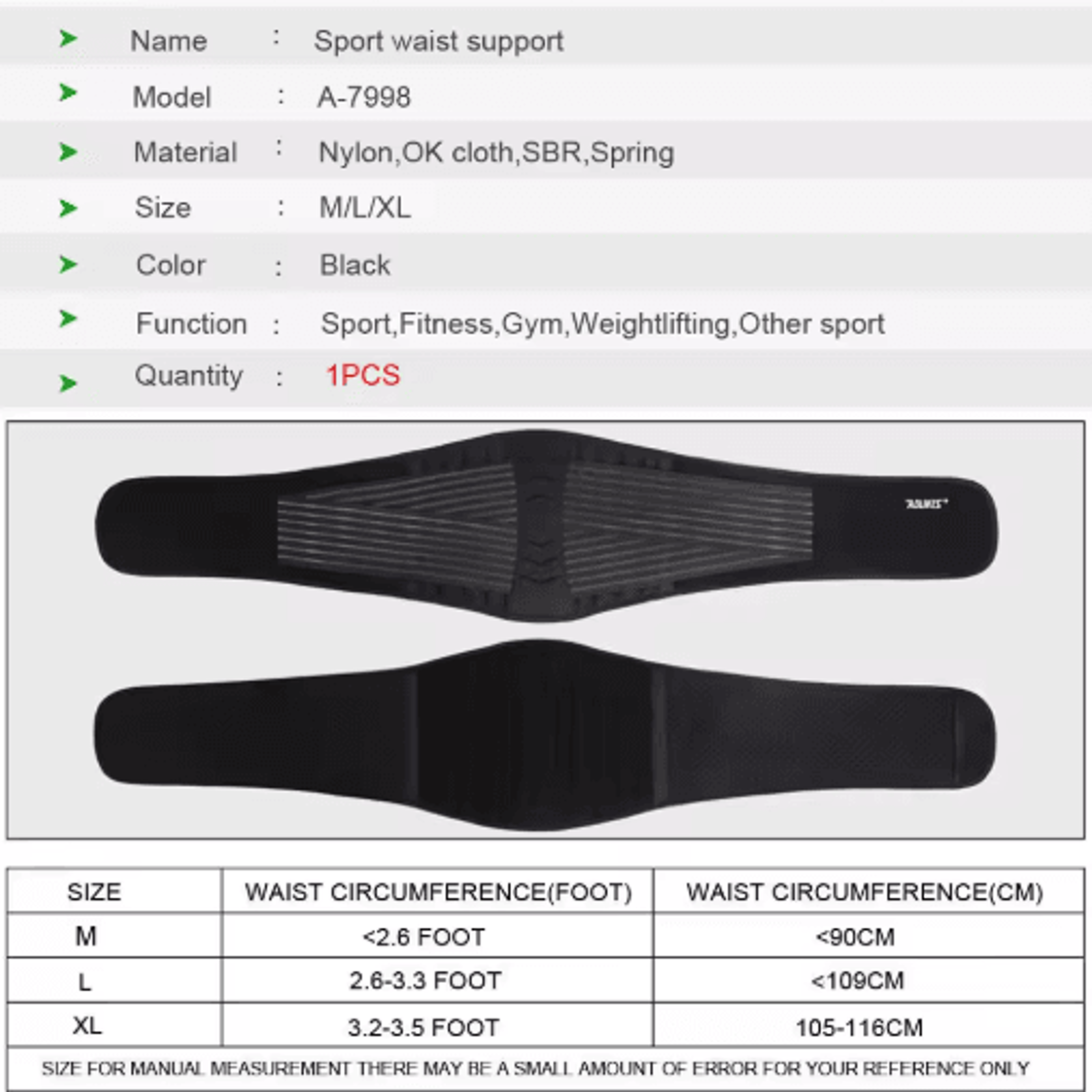 AOLIKES Back Lumbar Support Belt  Adjustable Waist Brace For Lower Back Support Breathable Back Sup 6