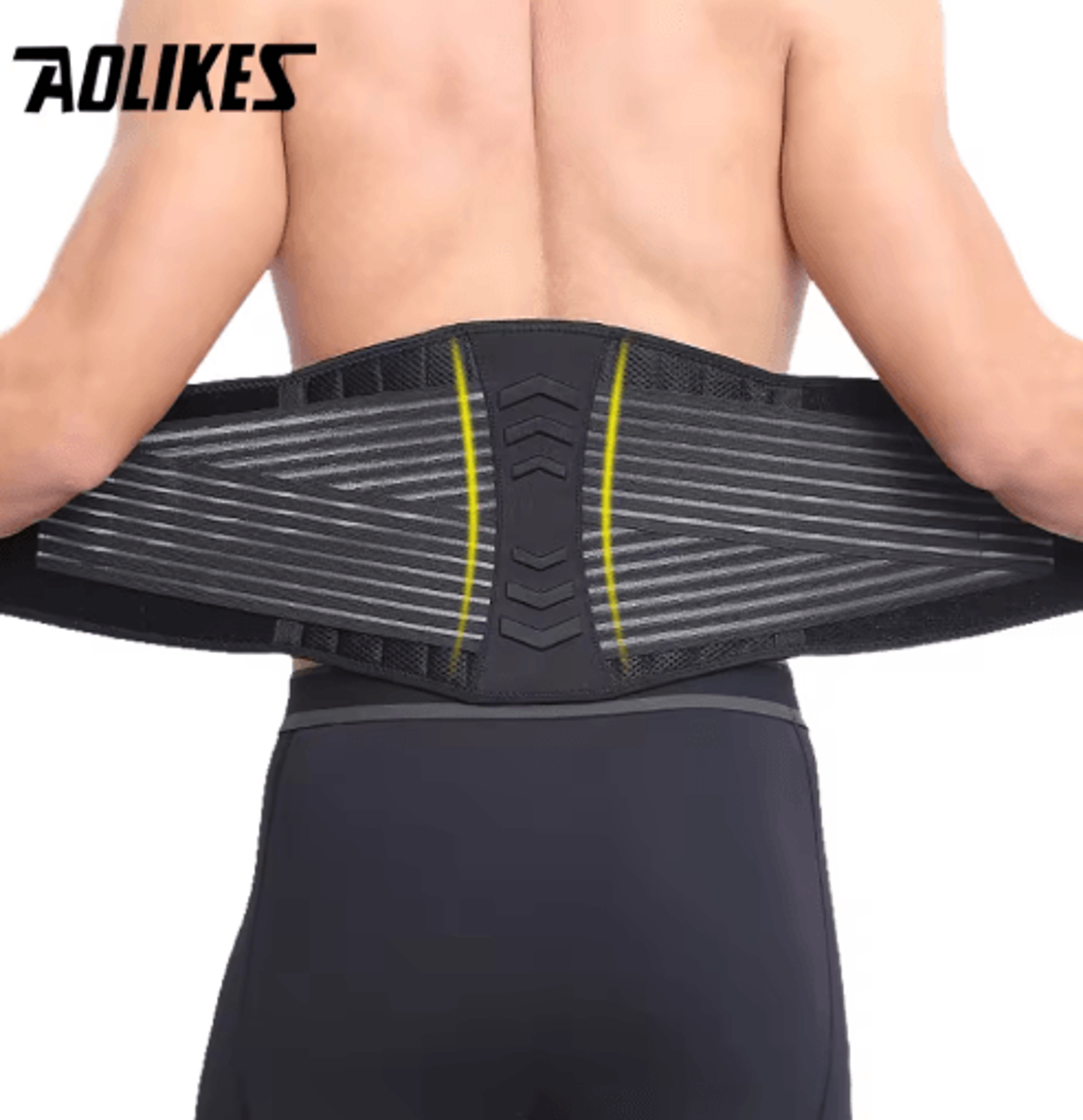 AOLIKES Back Lumbar Support Belt  Adjustable Waist Brace For Lower Back Support Breathable Back Sup 0