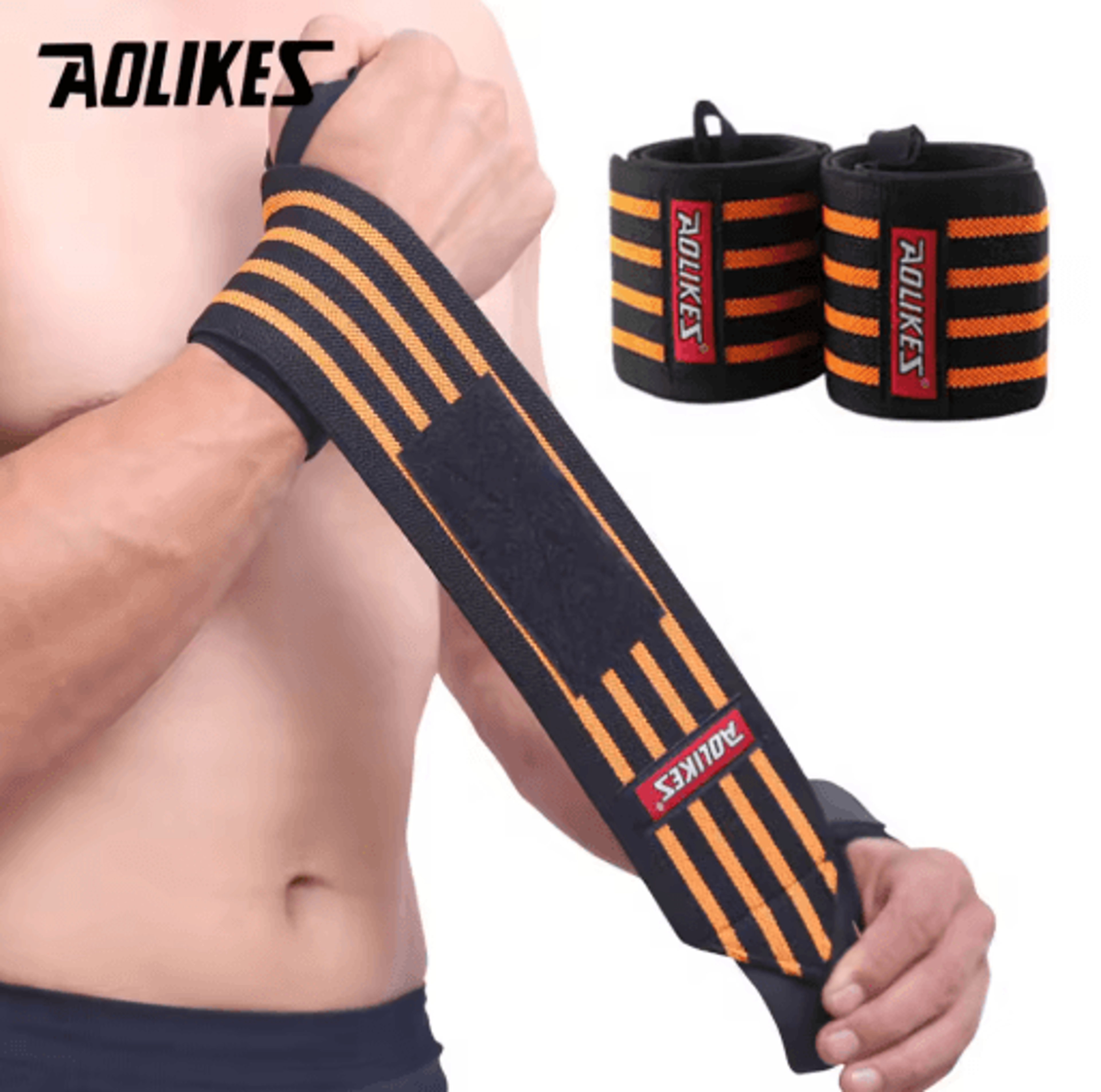 AOLIKES Weightlifting Wrist Wraps  Professional Wrist Support With HeavyDuty Thumb Loop For Strengt 2