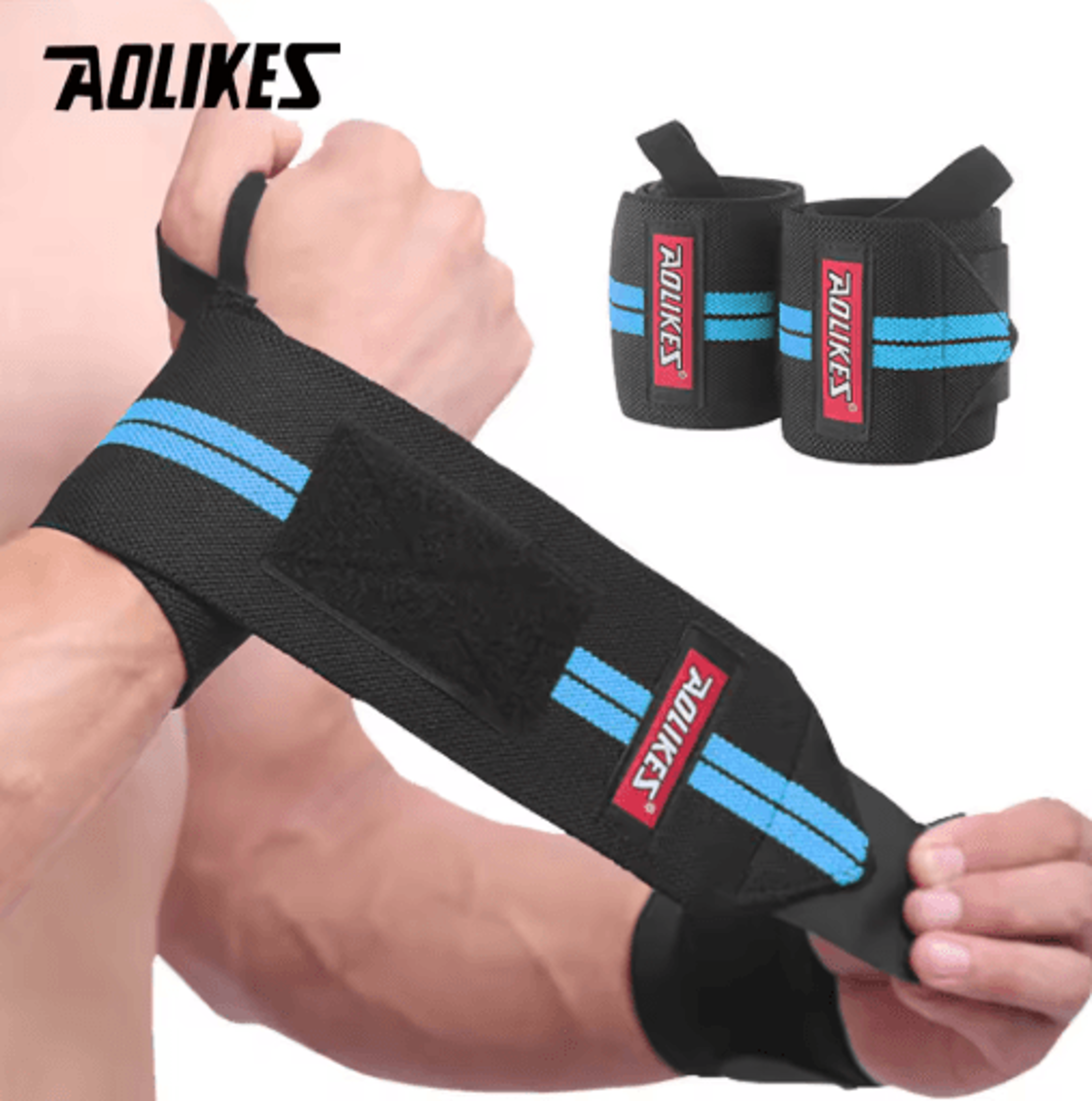 AOLIKES Weightlifting Wrist Wraps  Professional Wrist Support With HeavyDuty Thumb Loop For Strengt 4