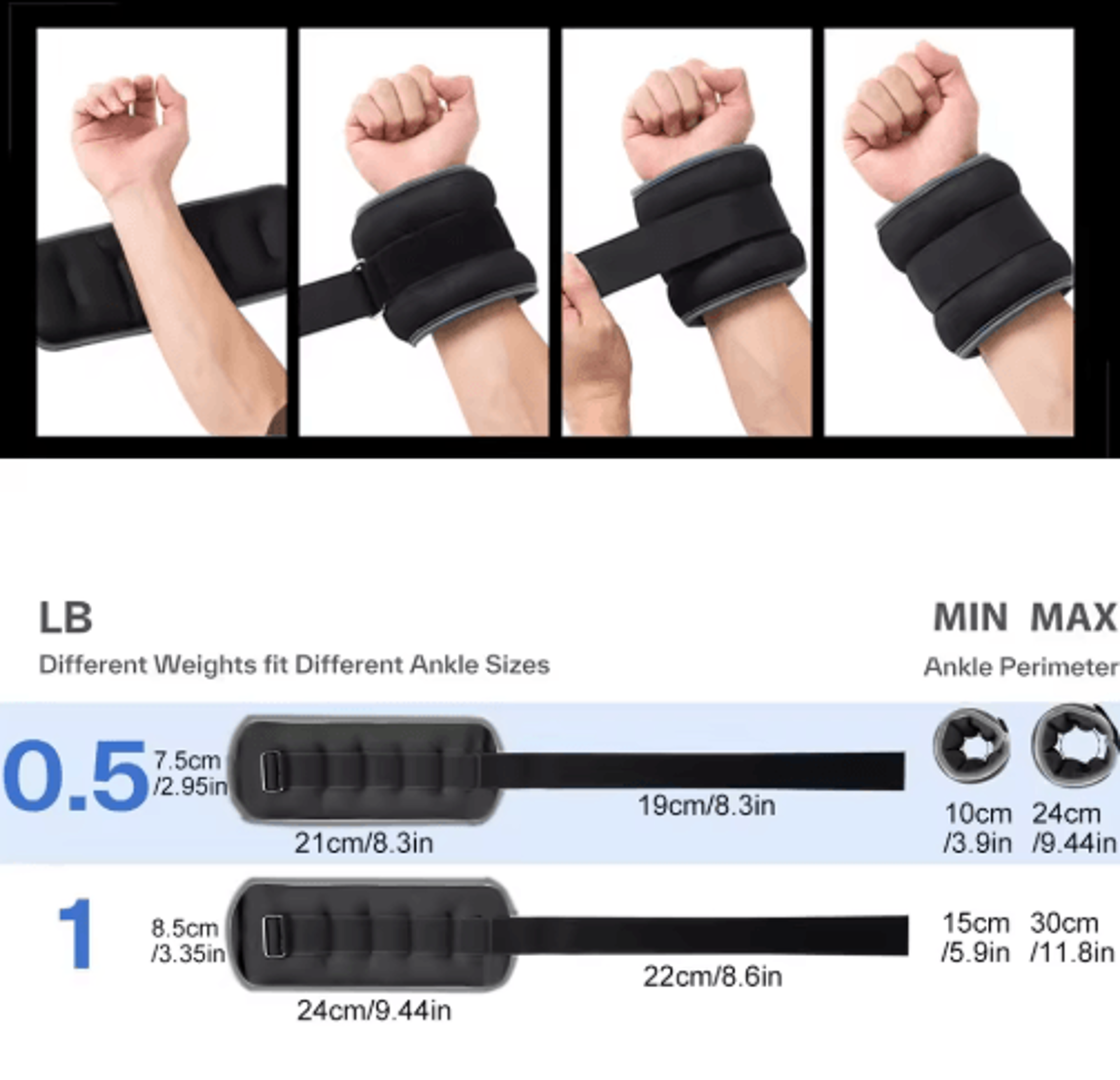 Adjustable Ankle  Wrist Weights 1 Pair  Neoprene Leg  Arm Weights For Running Yoga  Strength Traini 6