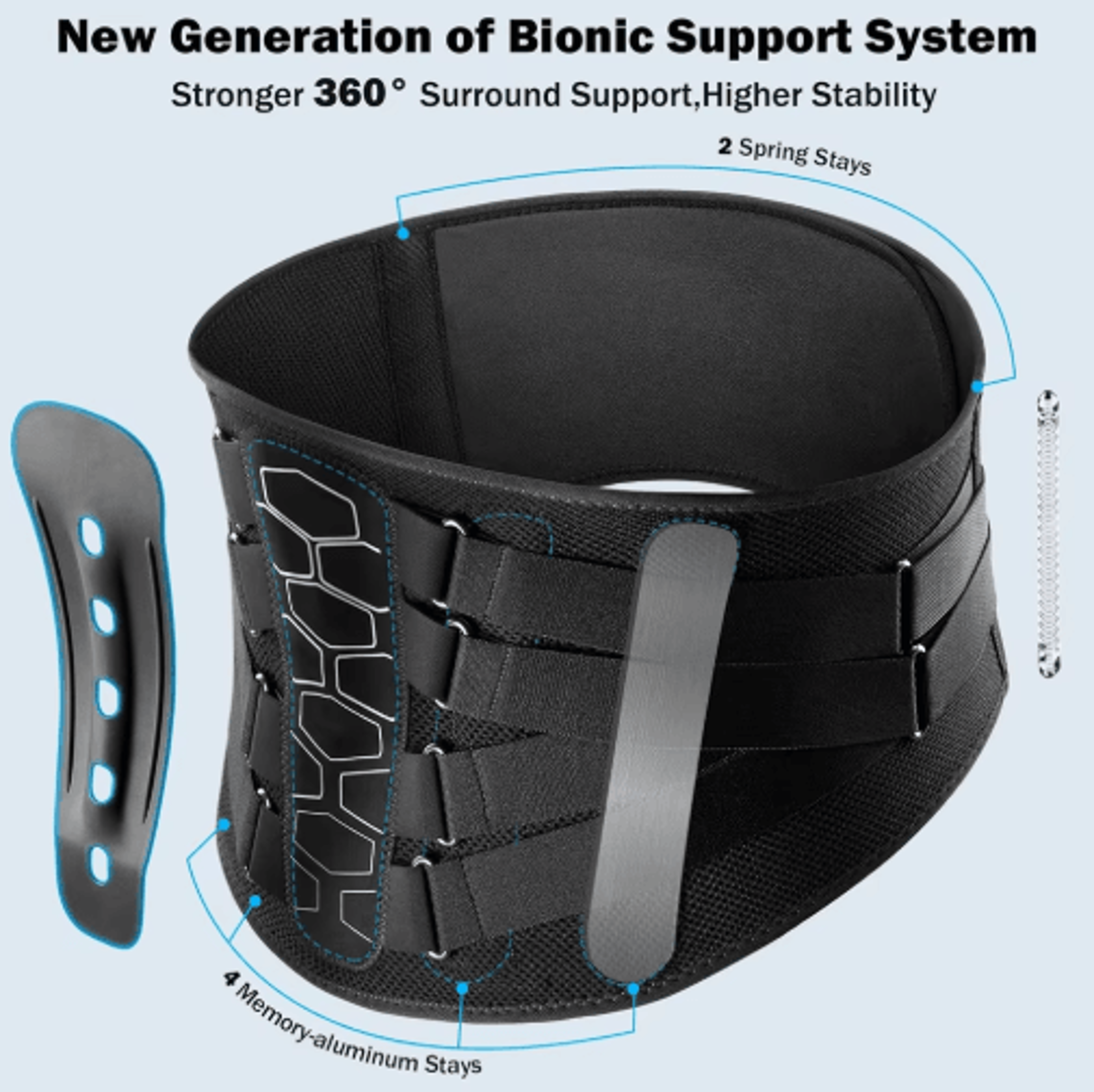 RGGMQQ Ergonomic Lumbar Support Belt  Lower Back Brace With Comfortable 3D Support Pad For Women  M 6