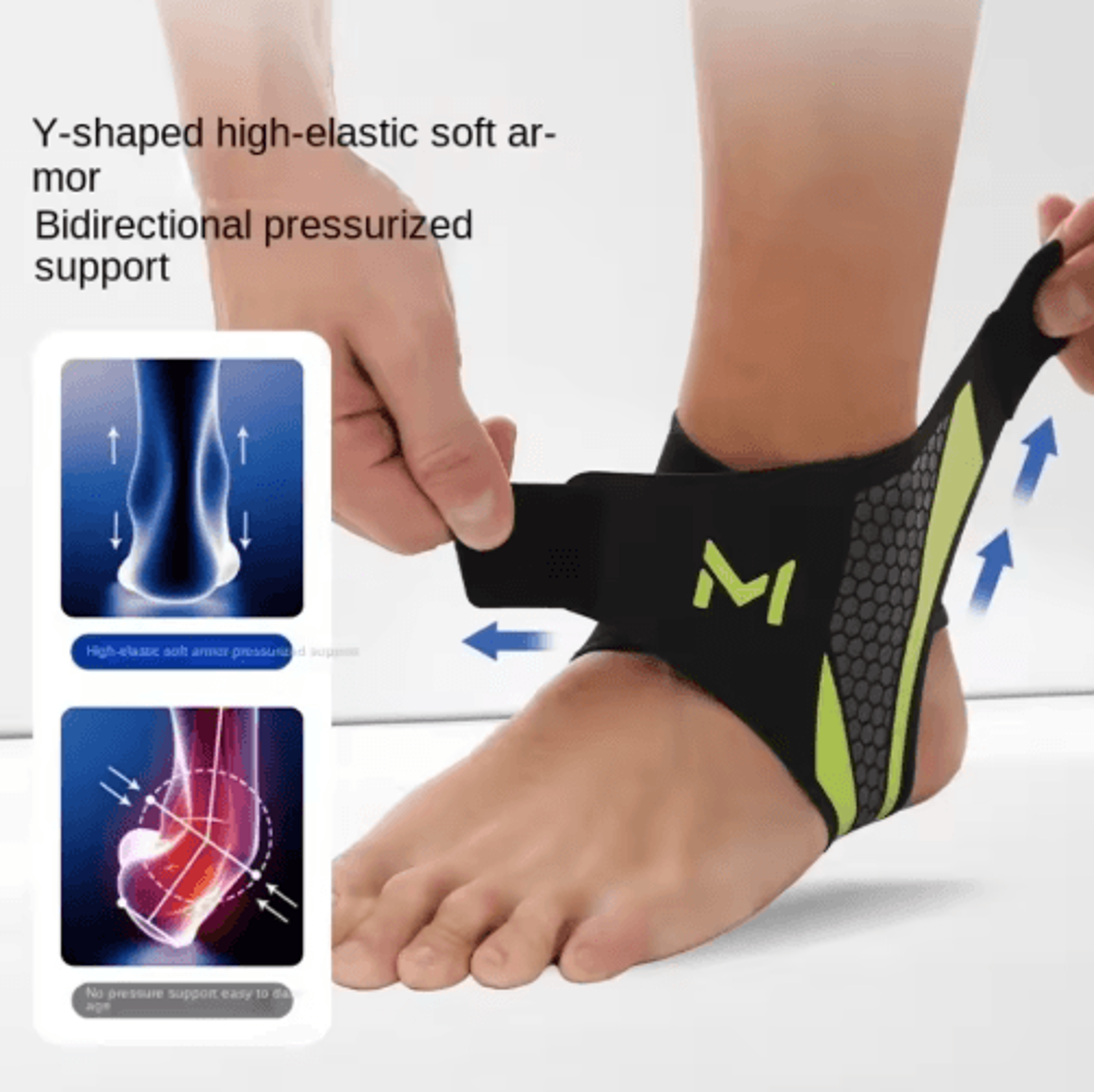 RGGMQQ Adjustable Ankle Support Brace  Compression Ankle Protector For Running Basketball  Soccer 8