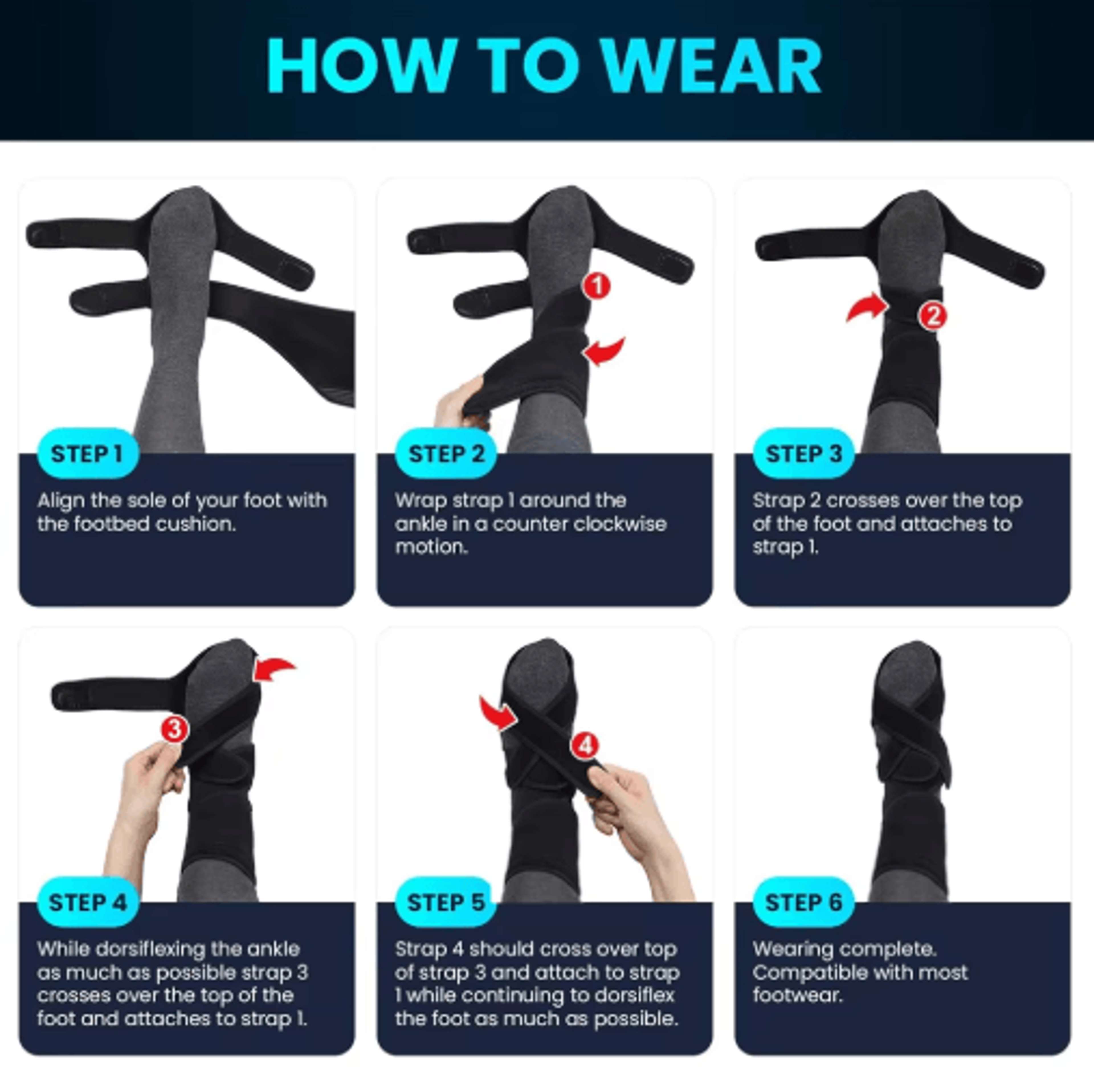 AFO Foot Drop Brace  Adjustable Ankle Support For Walking Plantar Fasciitis  Everyday Mobility 9