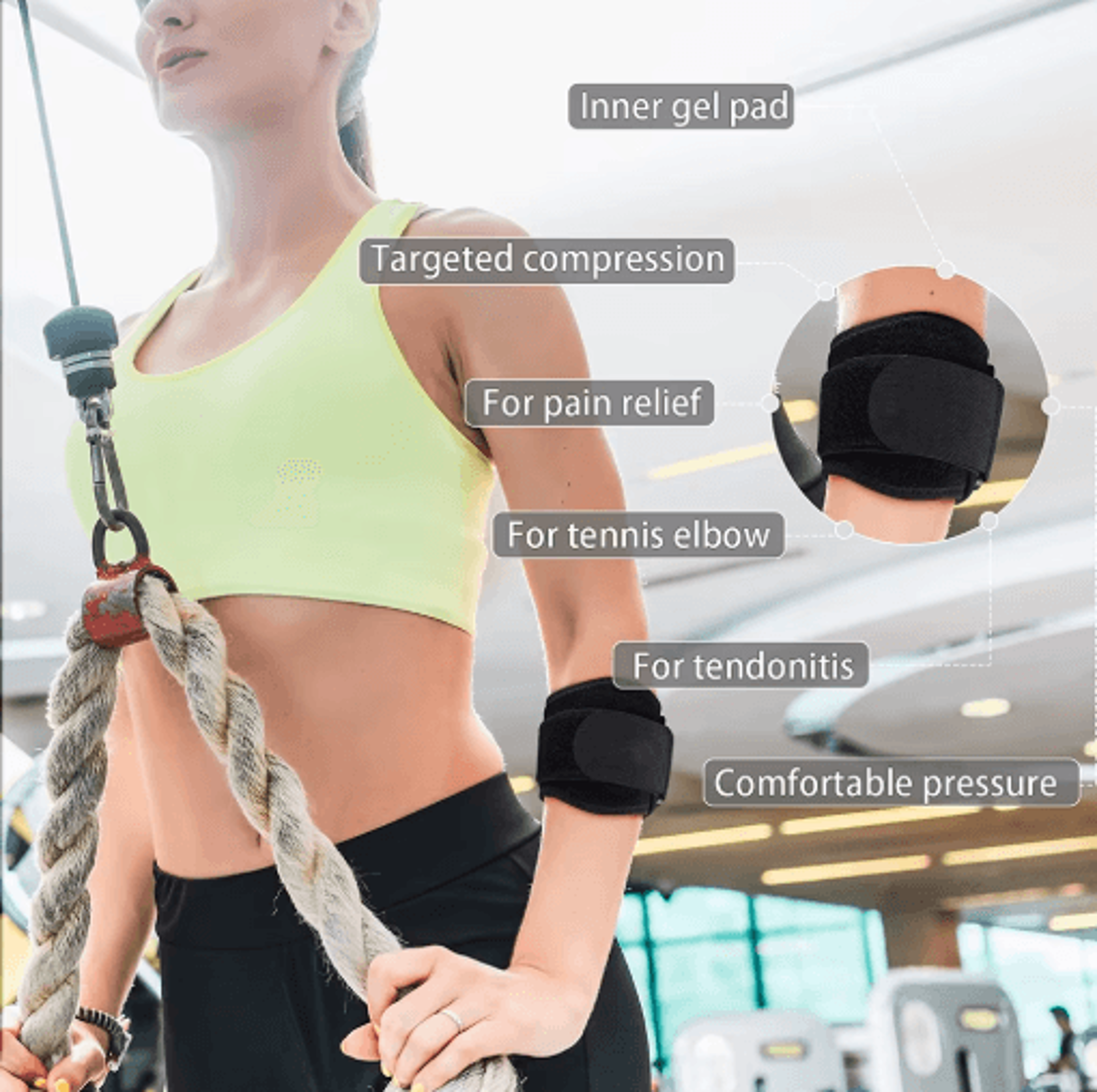 Adjustable Tennis Elbow Brace  Counterforce Elbow Strap For Sports Golf  Everyday Support 2