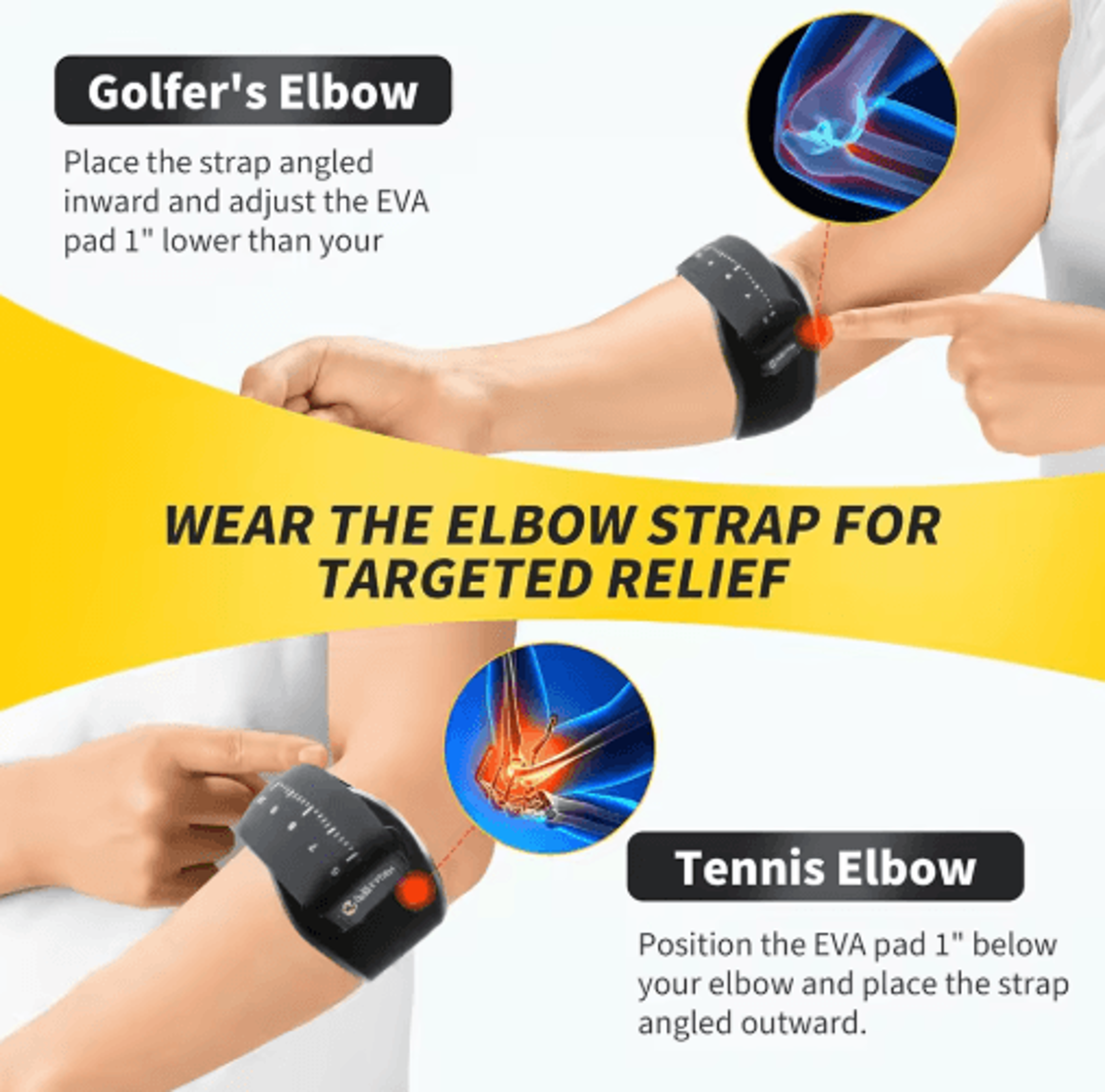 Adjustable Tennis Elbow Brace With Removable Pressure Pad  Forearm Compression Support Strap For Me 6