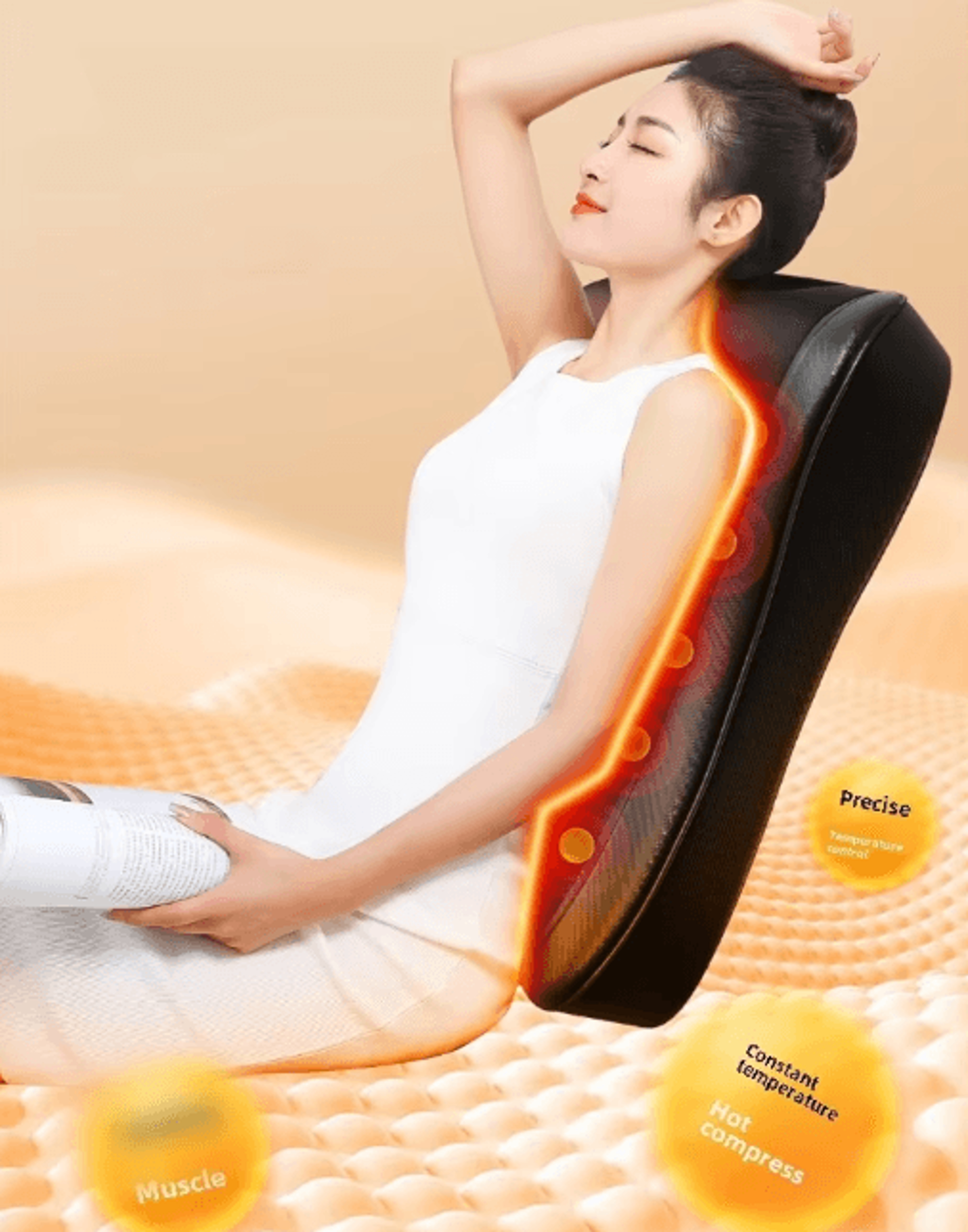 JAIYORL Shiatsu Neck  Back Massage Pillow  Electric Deep Kneading Massager With Heat For Shoulders  2
