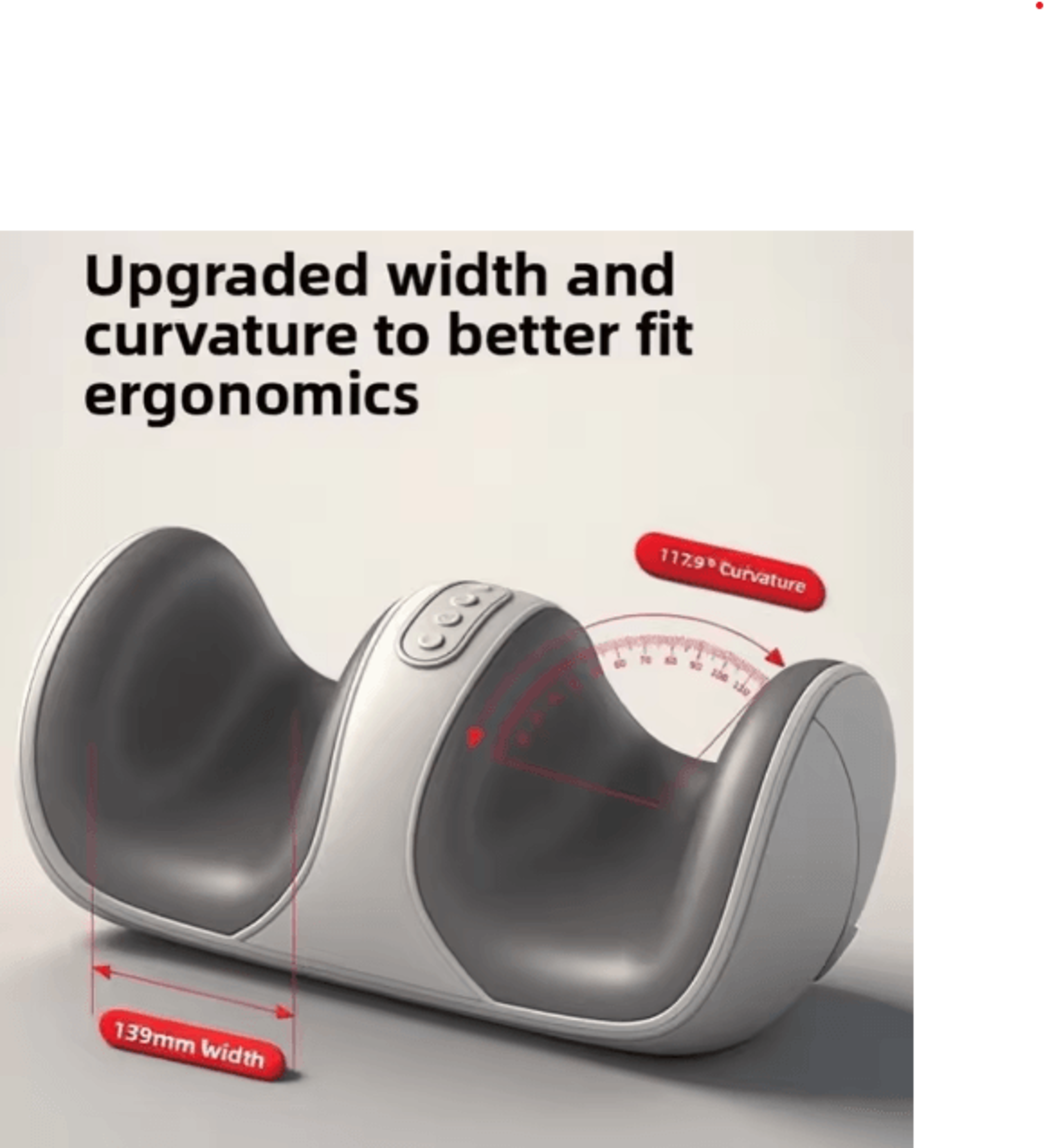Ergonomic Electric Foot  Calf Massager With Heat Shiatsu Kneading  Air Compression 0