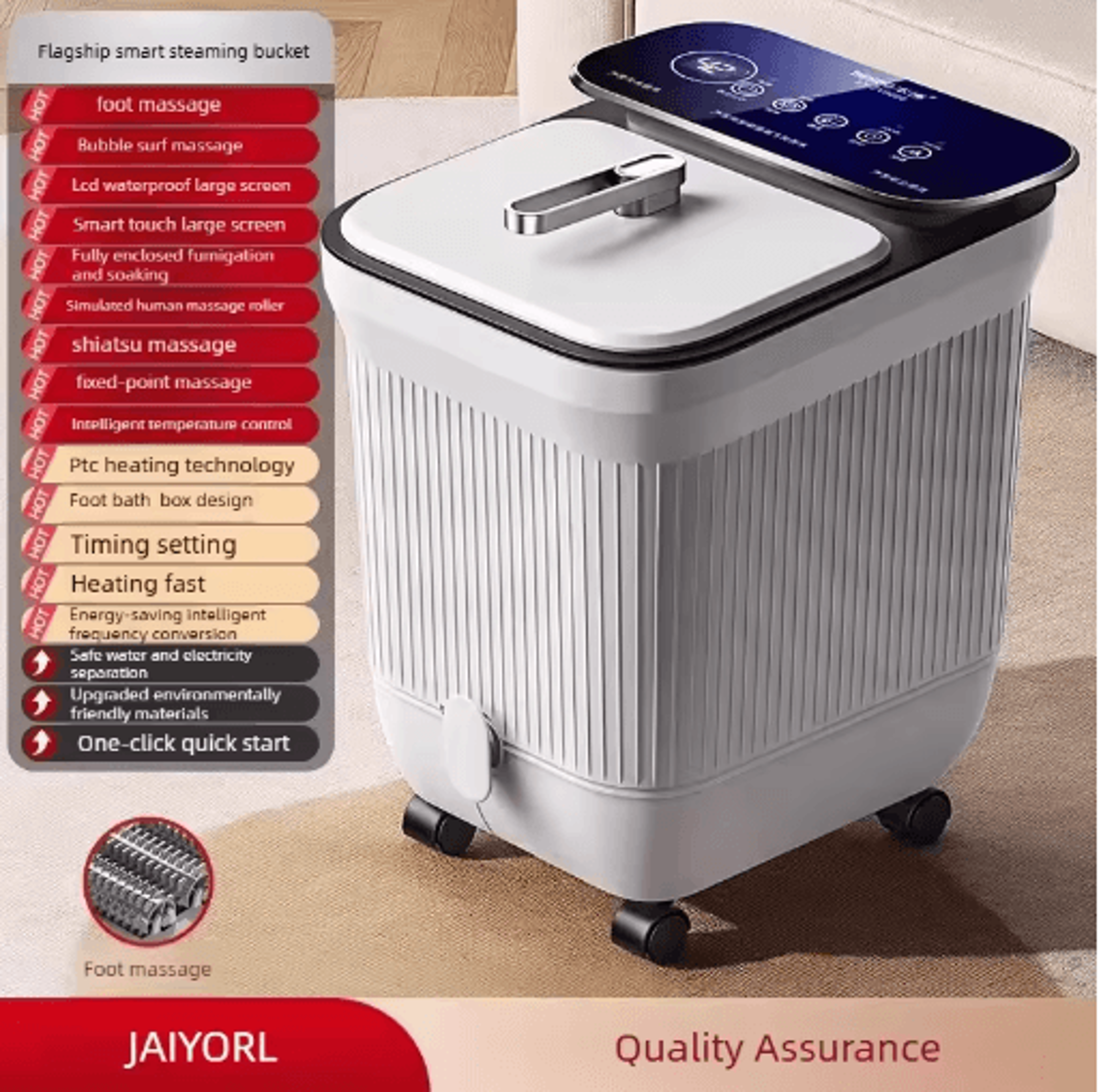 Electric Heated Foot Spa Bath With Automatic Massage  Remote Control 5