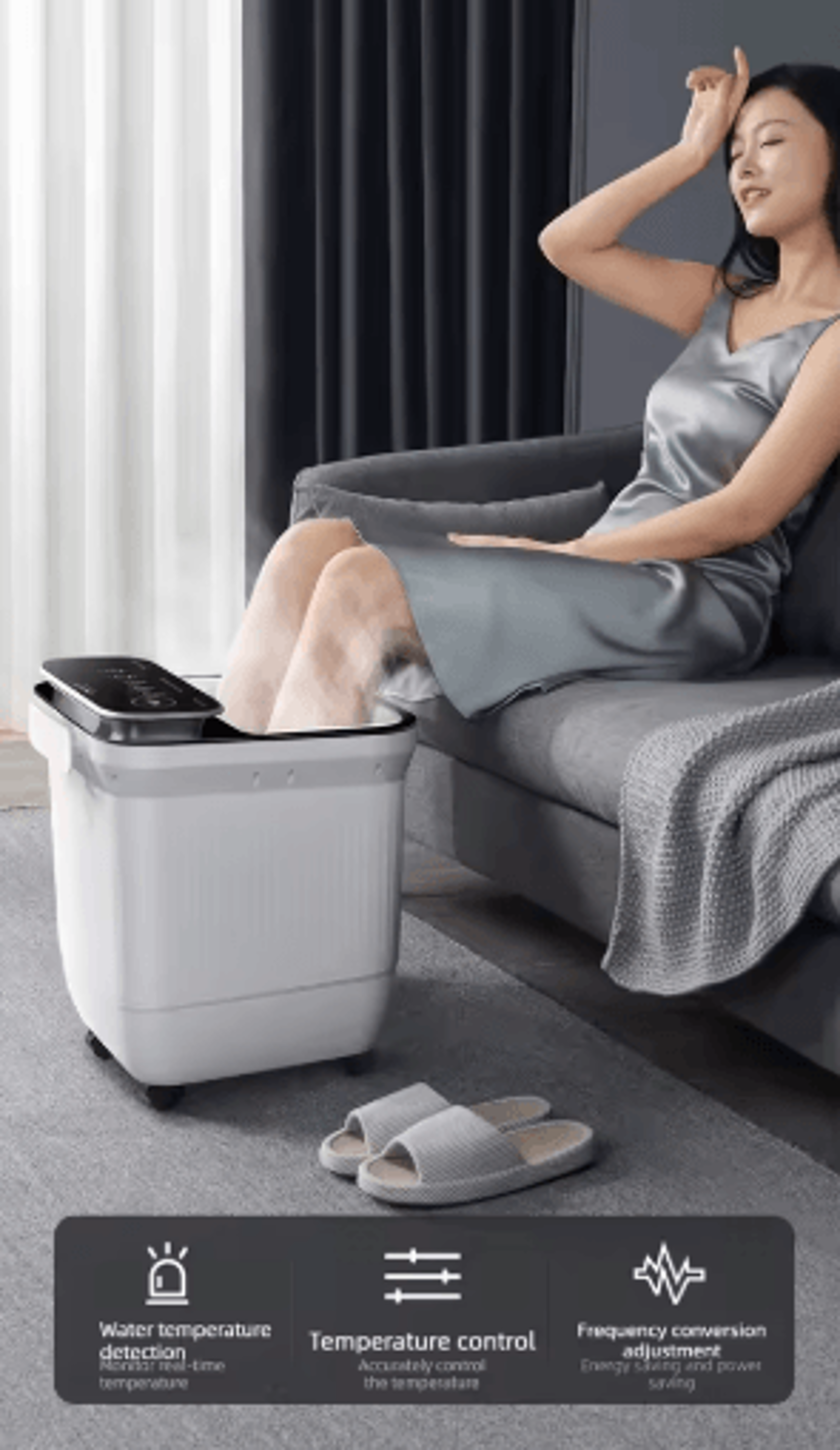 Electric Heated Foot Spa Bath With Automatic Massage  Remote Control 7