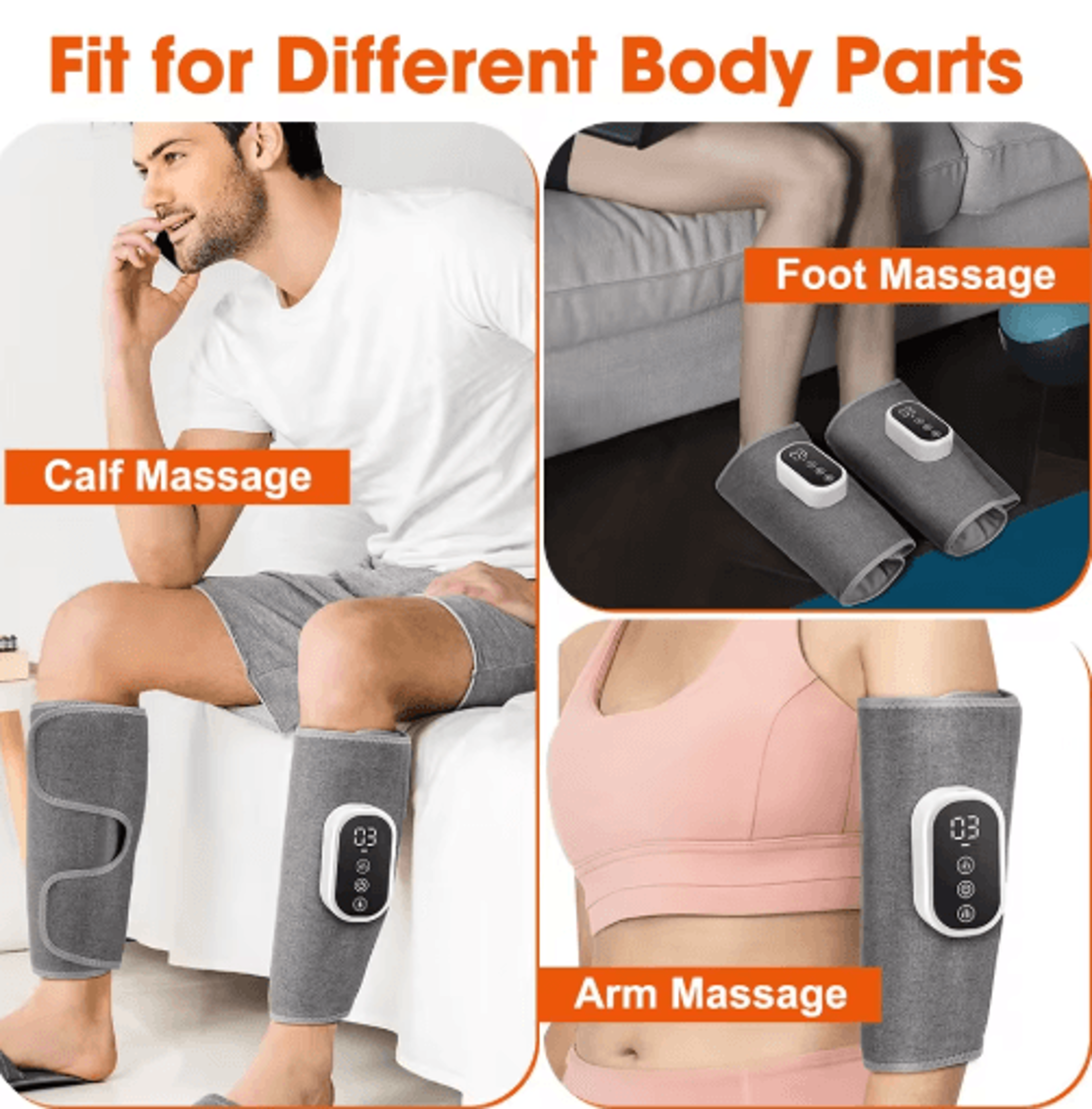 Wireless Leg  Calf Massager With 3Level Air Compression And Hot Compress 7