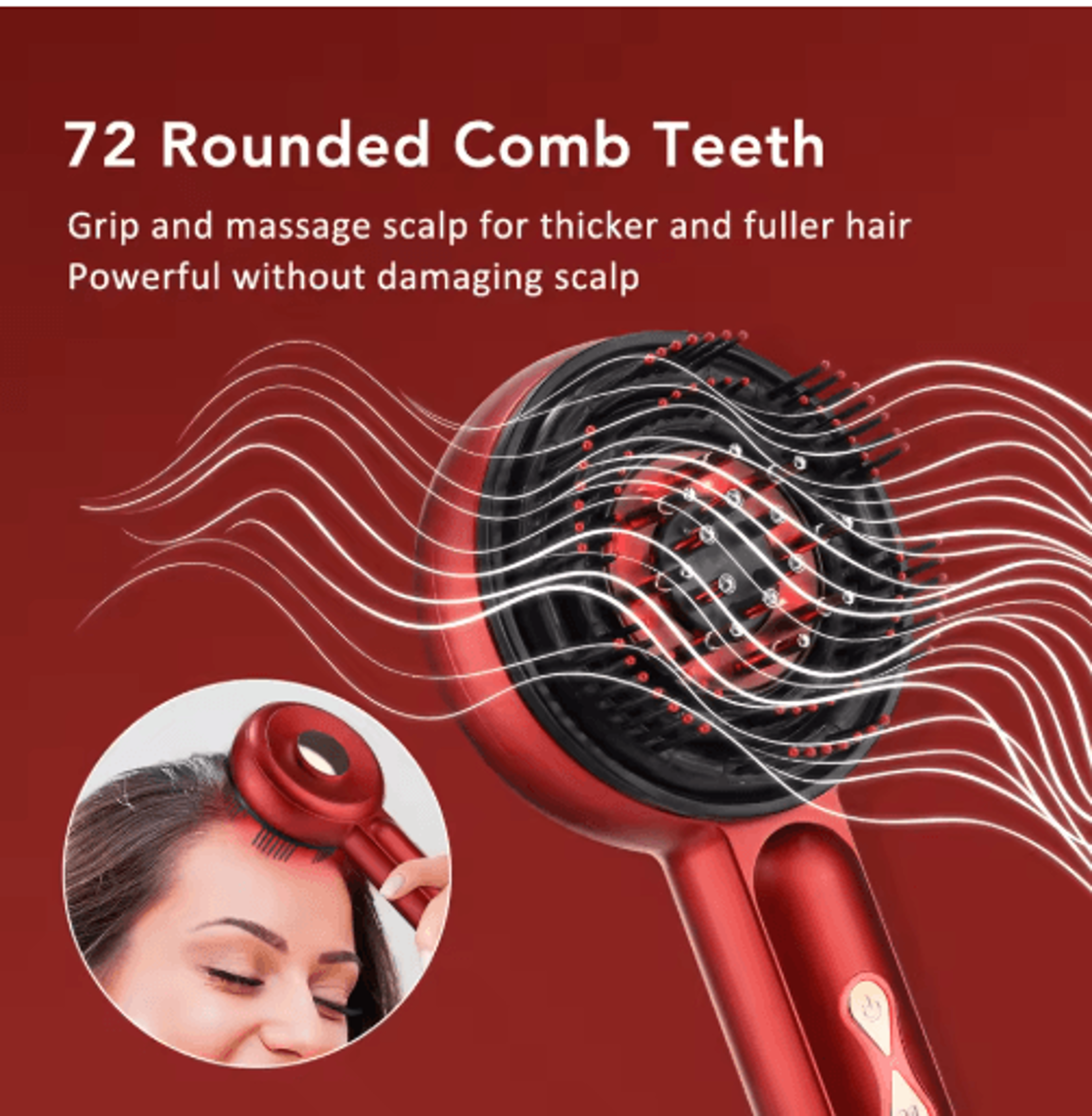 Electric Scalp Massage Comb With 660nm Red Light  Oil Applicator For Hair Care 6