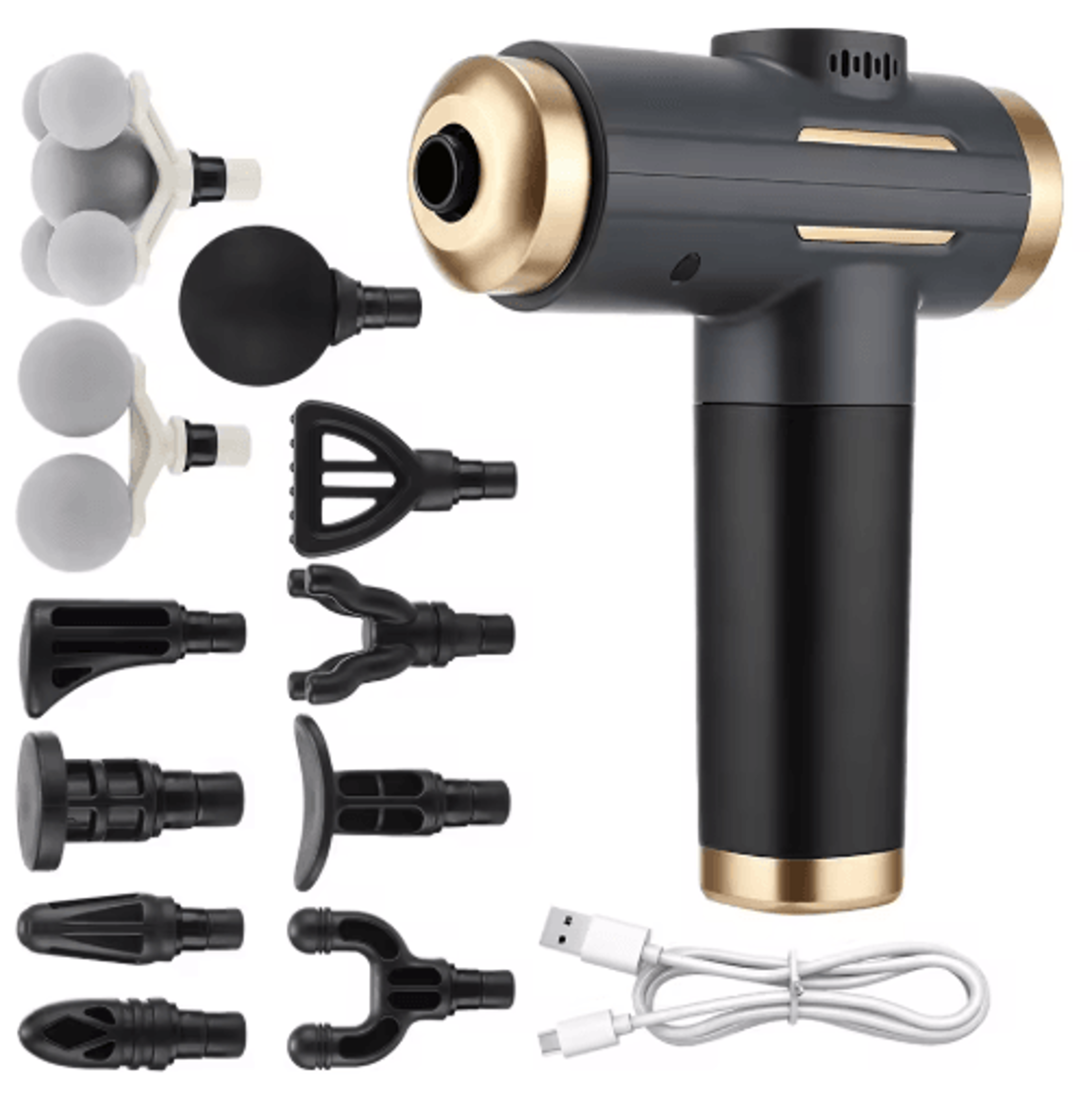 99Level Deep Tissue Massage Gun With LCD Display  11 Massage Heads 1