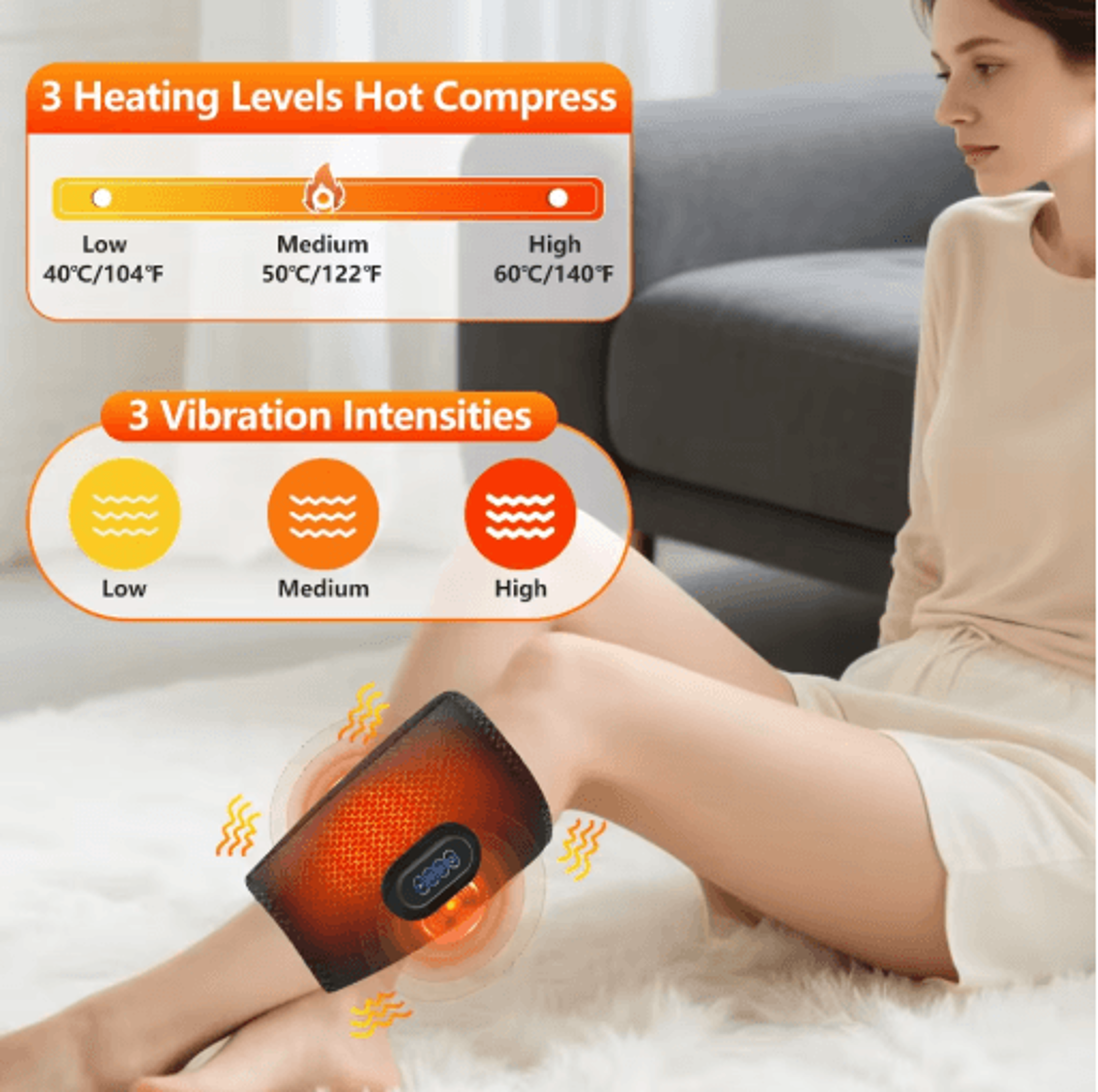Wireless Air Compression Calf Massager With Heat Vibration  Rechargeable Design 6