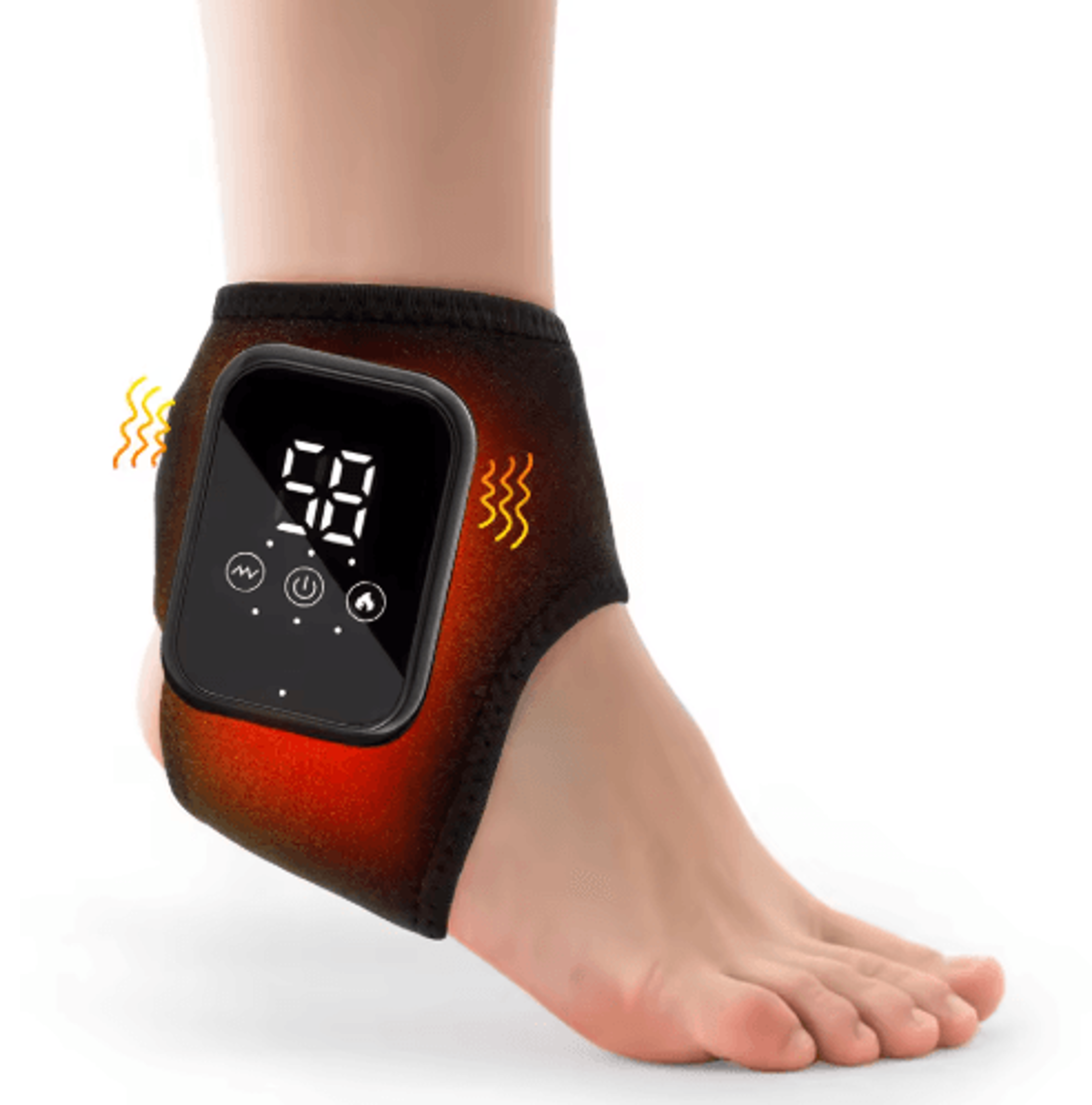 Cordless Heated Ankle Massager Brace With Vibration  Adjustable Warmth 1
