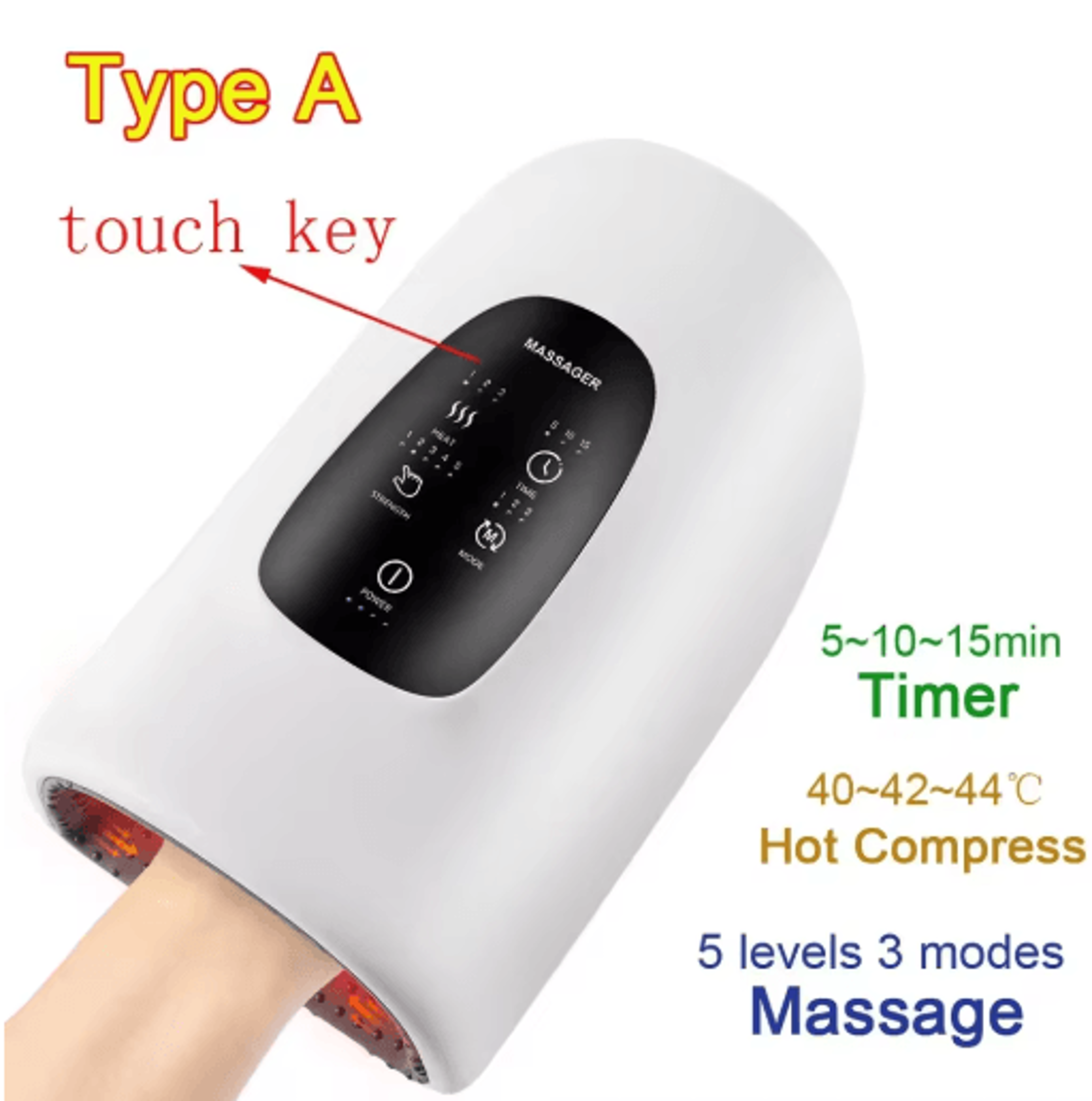 Cordless Air Compression Hand Massager With Heat For Finger  Palm Relaxation 1
