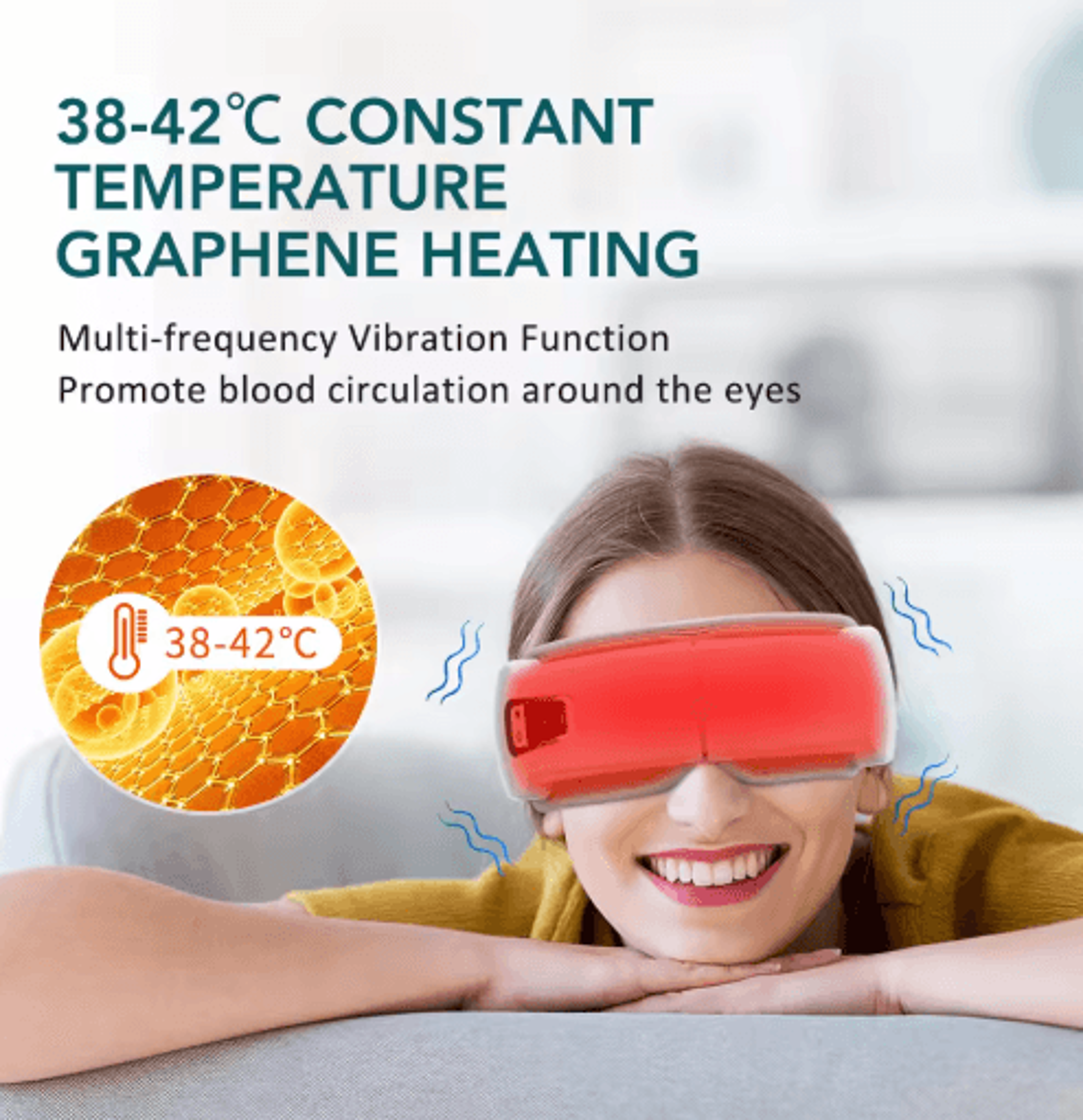 Smart Electric Eye Massager With Heat Air Compression Vibration  Bluetooth Music 4