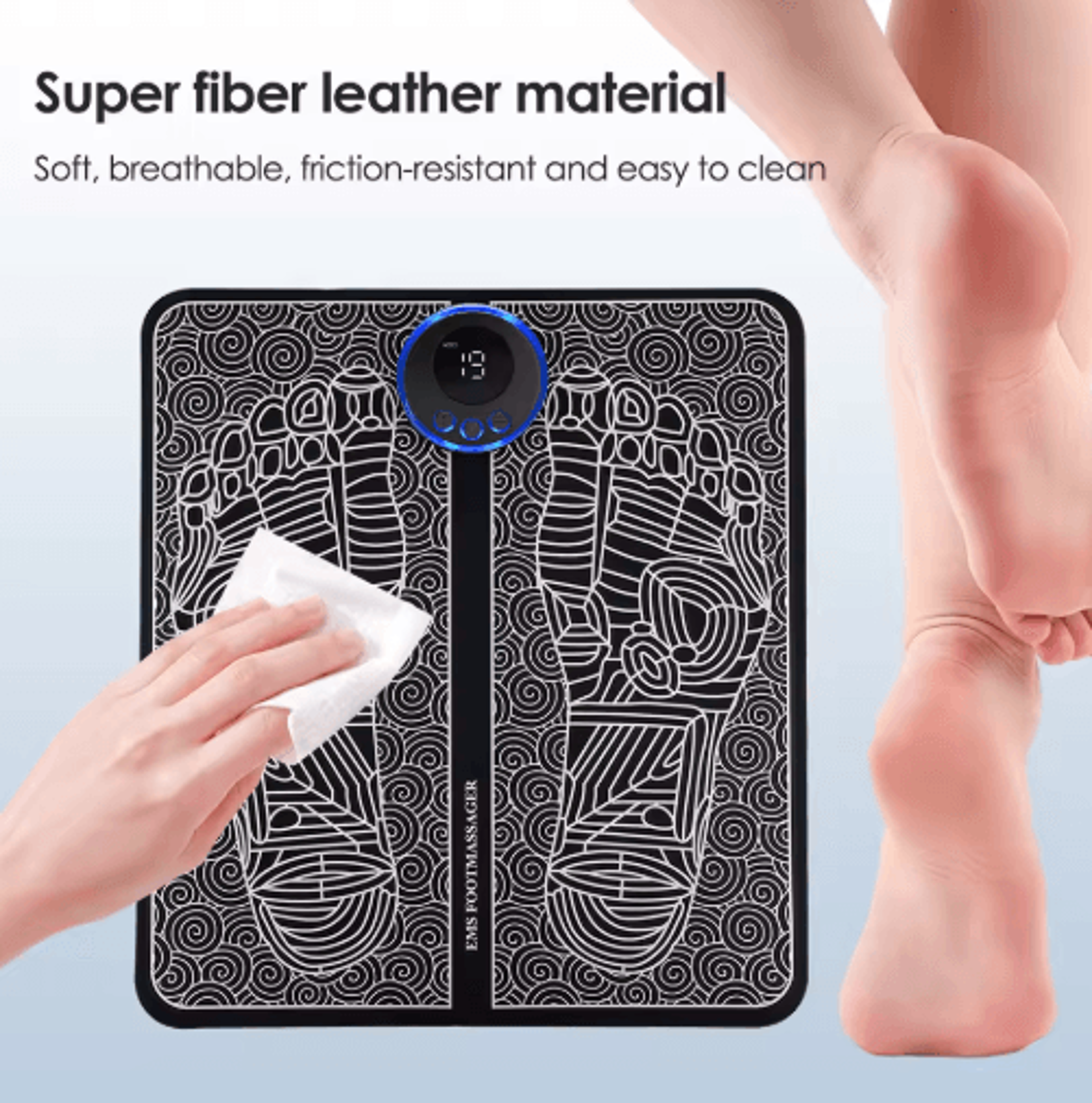 Electric TENS Foot Massager Mat With Remote Control  2 Electrode Pad Sets 2