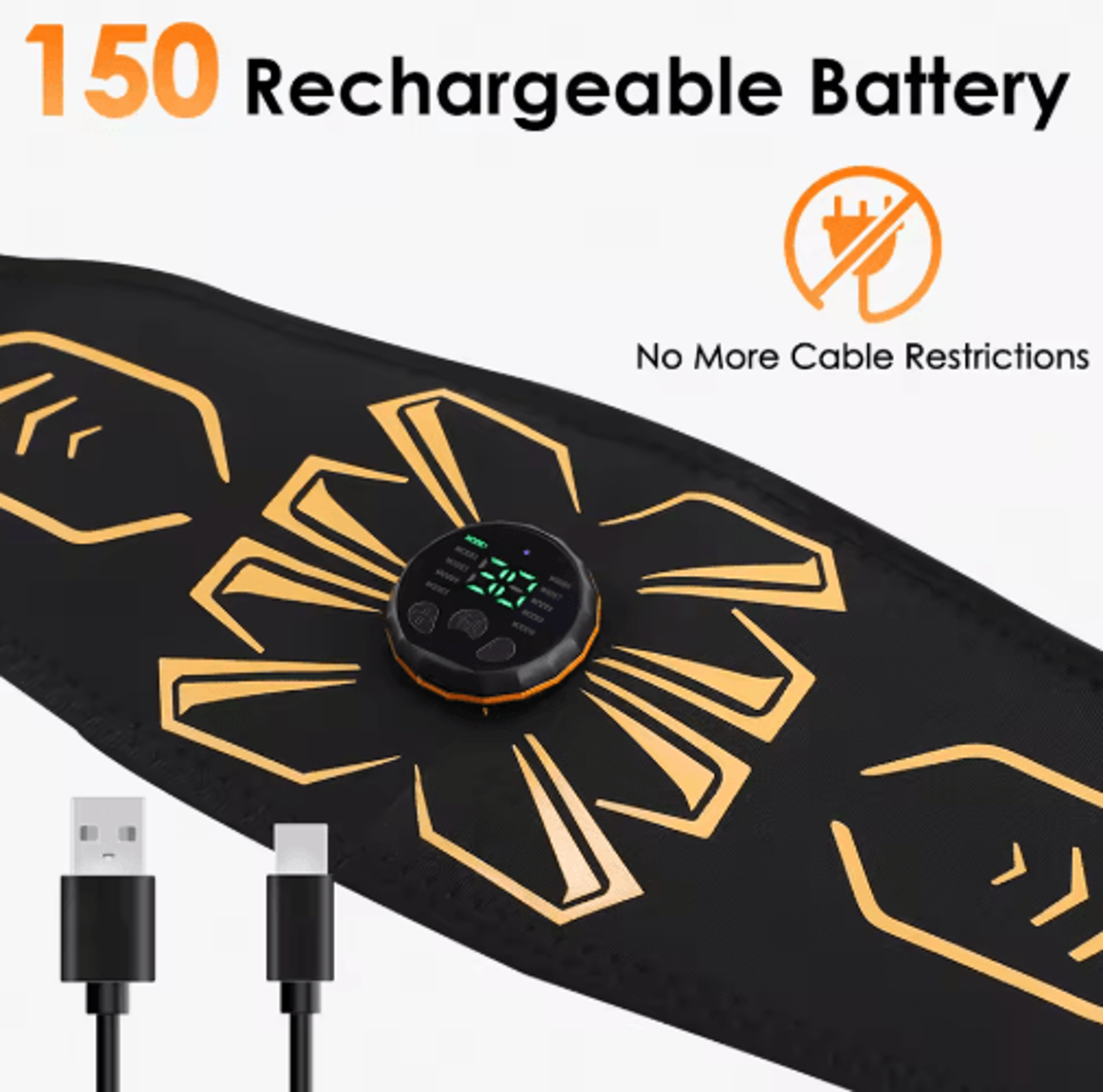 EMS Muscle Stimulator Belt With 10 Electrodes 10 Modes  30 Intensity Levels 3
